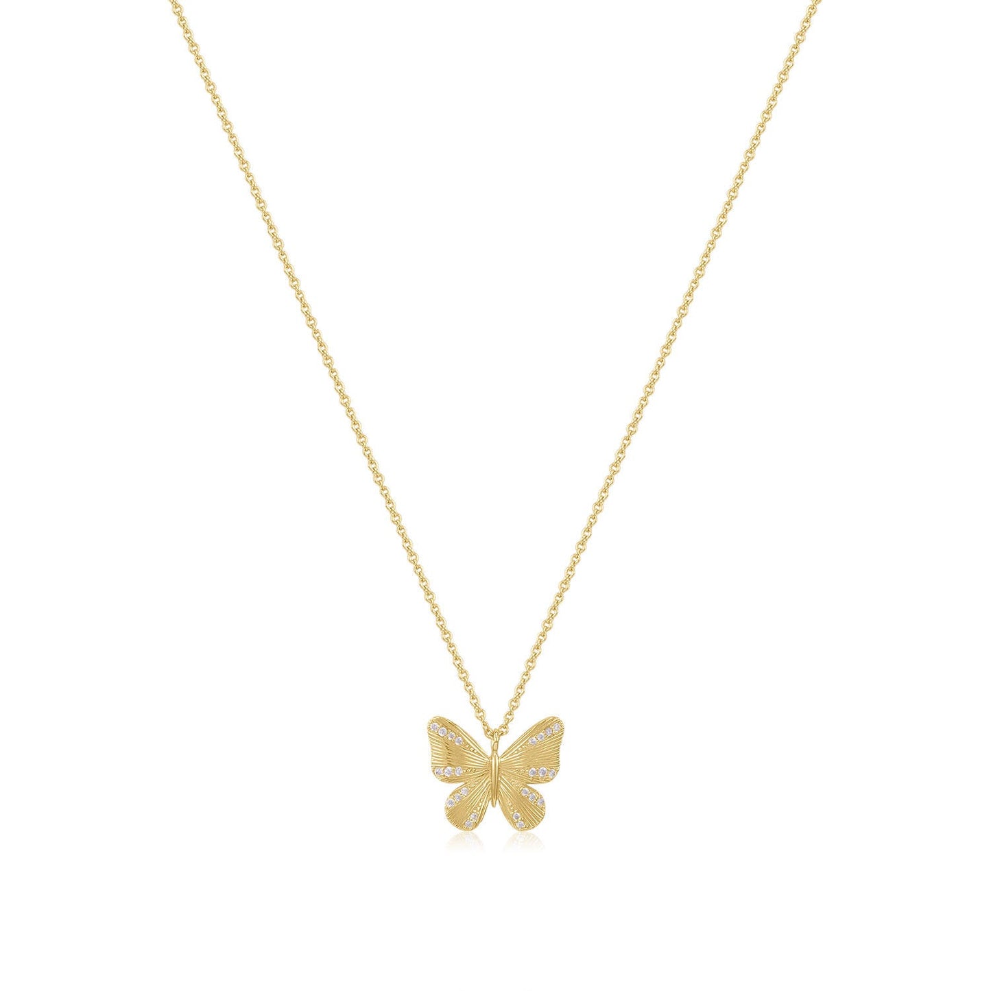 14k Gold Butterfly Pendant Necklace - TPAIGE Jewelry