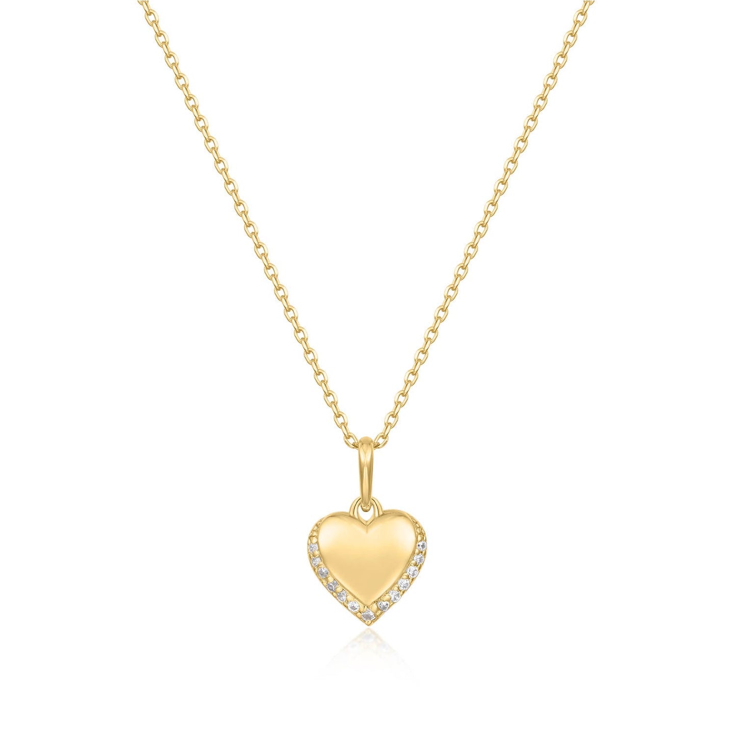 14k Gold Heart Pendant Necklace - TPAIGE Jewelry