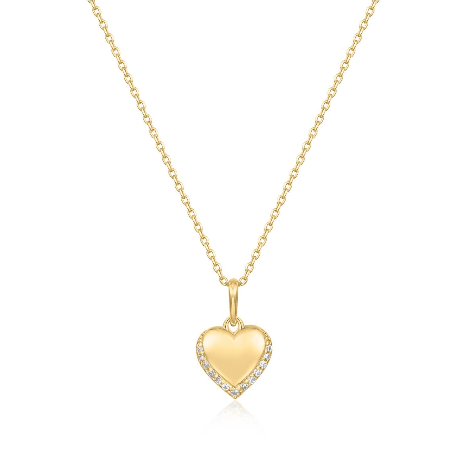 14k Gold Heart Pendant Necklace - TPAIGE Jewelry