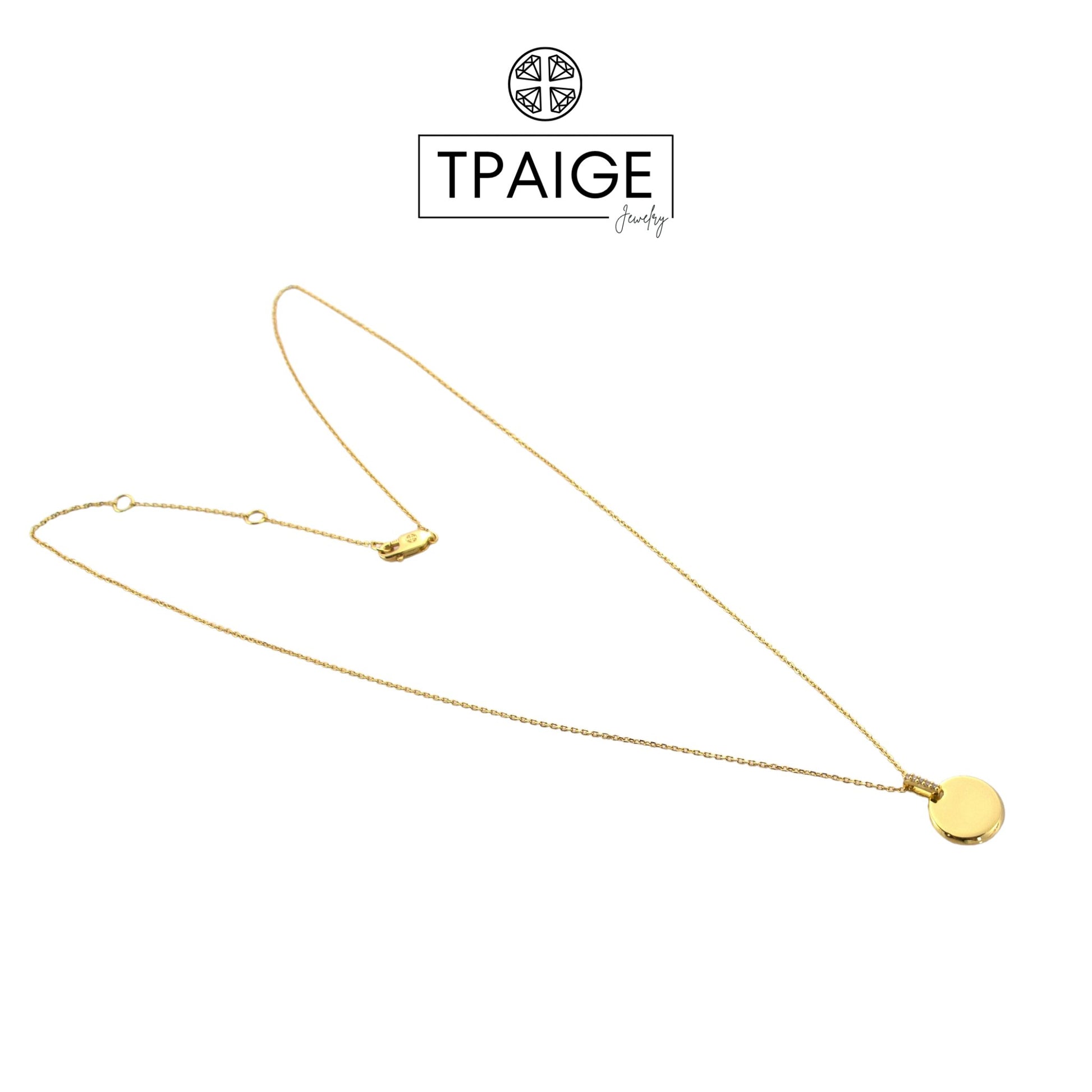 14k Gold Mini Circle Pendant Necklace - TPAIGE Jewelry