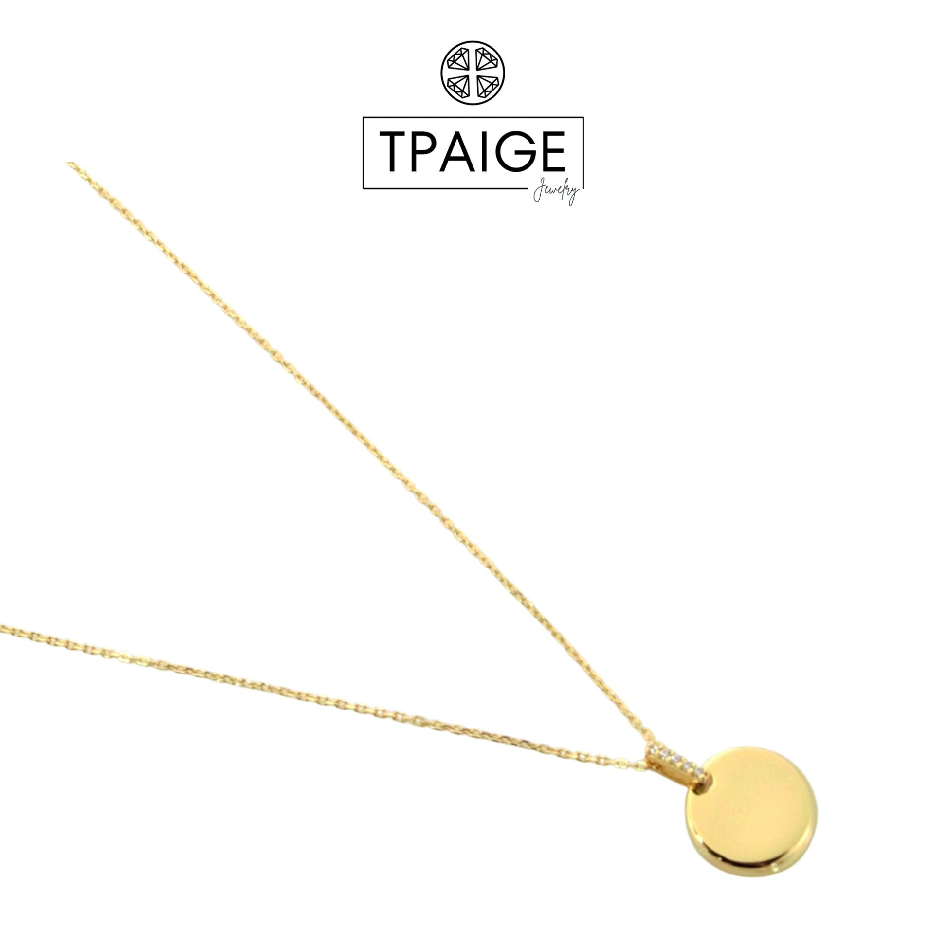 14k Gold Mini Circle Pendant Necklace - TPAIGE Jewelry