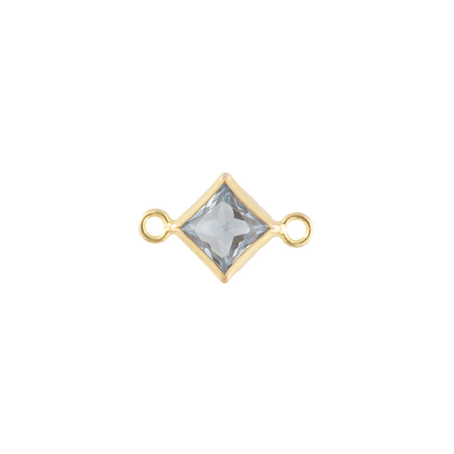 14k Gold Filled 4mm Diamond Bezel Set CZ Connectors