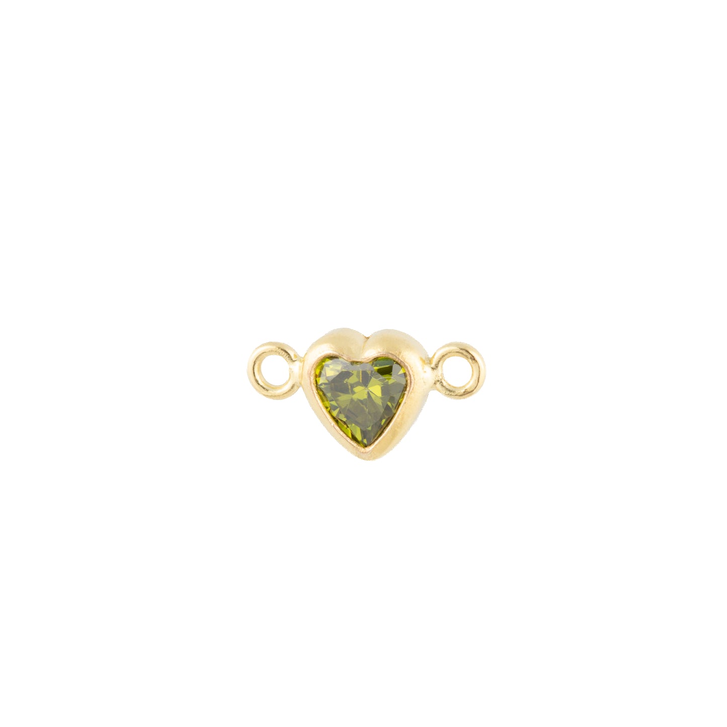 14k Gold Filled Heart Bezel Set CZ Connectors