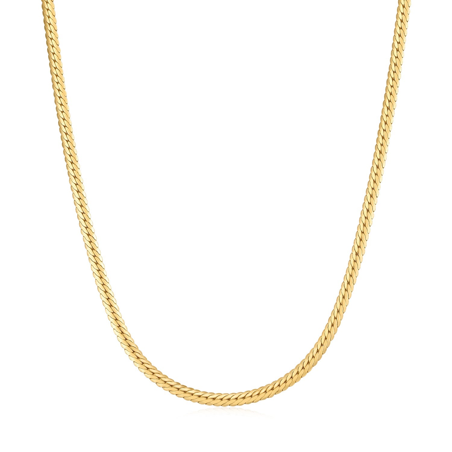 14k Gold Vermeil 2mm Herringbone Chain Necklace – TPAIGE Jewelry