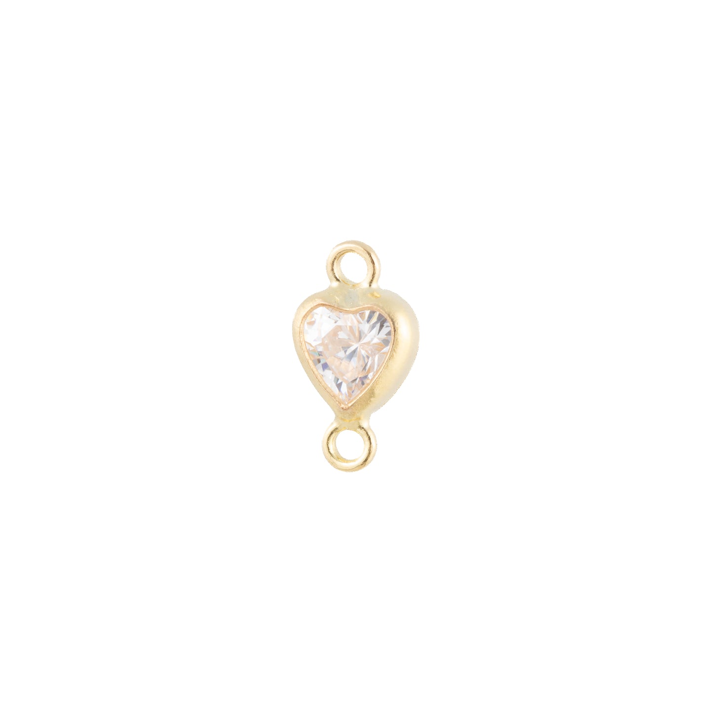 14k Gold Filled 4mm Heart Vertical Connector