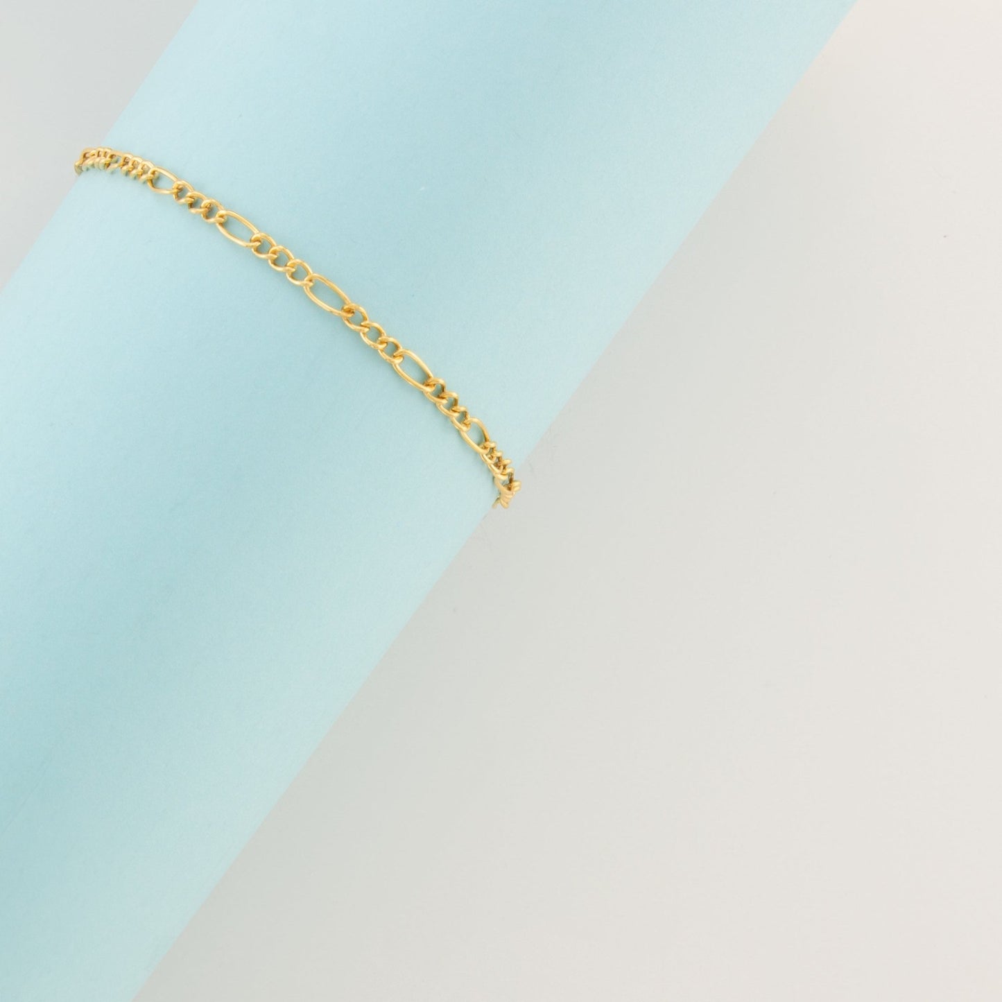 "Begonia" Gold Filled 2.4mm Figaro Triple to Single Link Chain - TPAIGE Jewelry