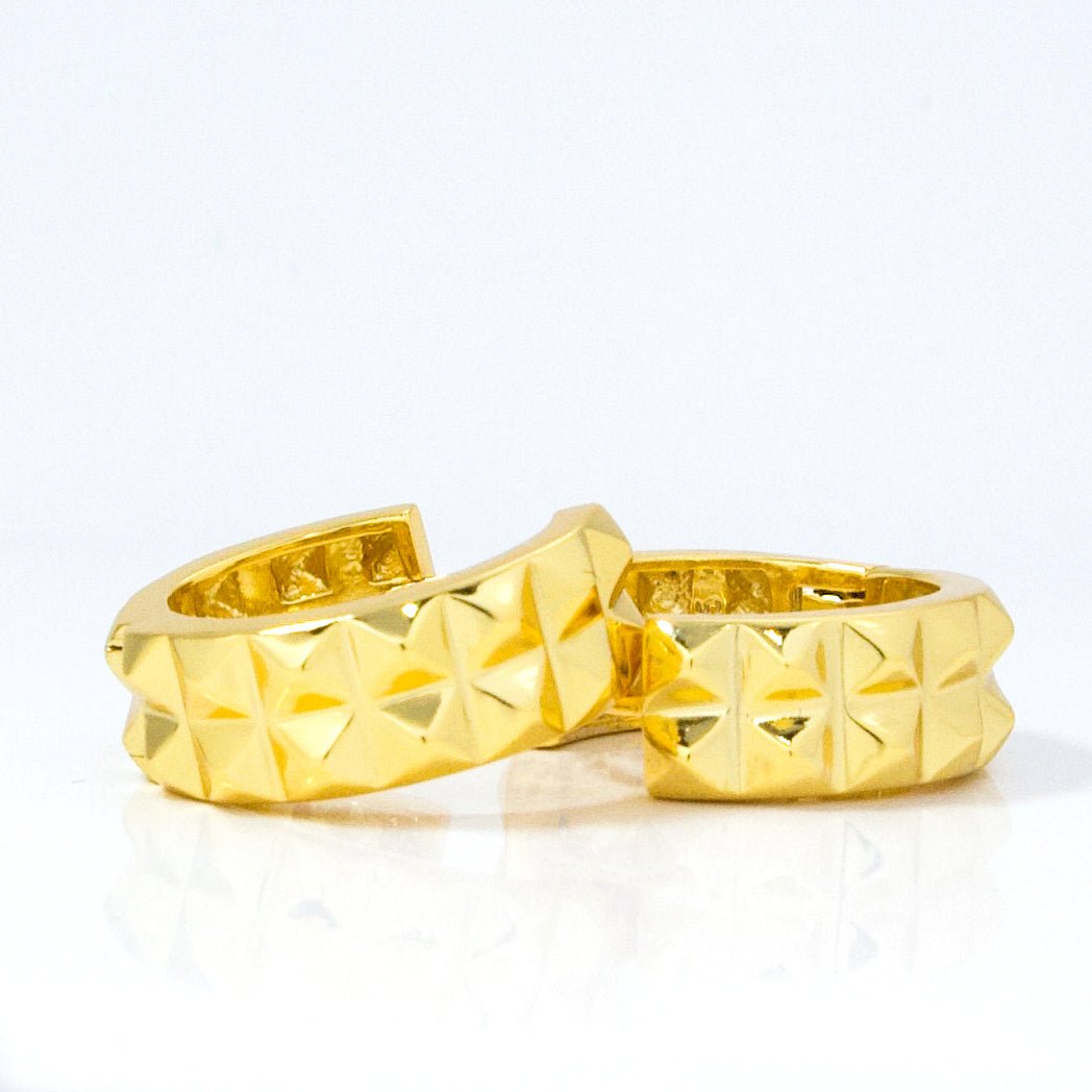 Bold Geometric Gold Hoop Earrings - TPAIGE Jewelry