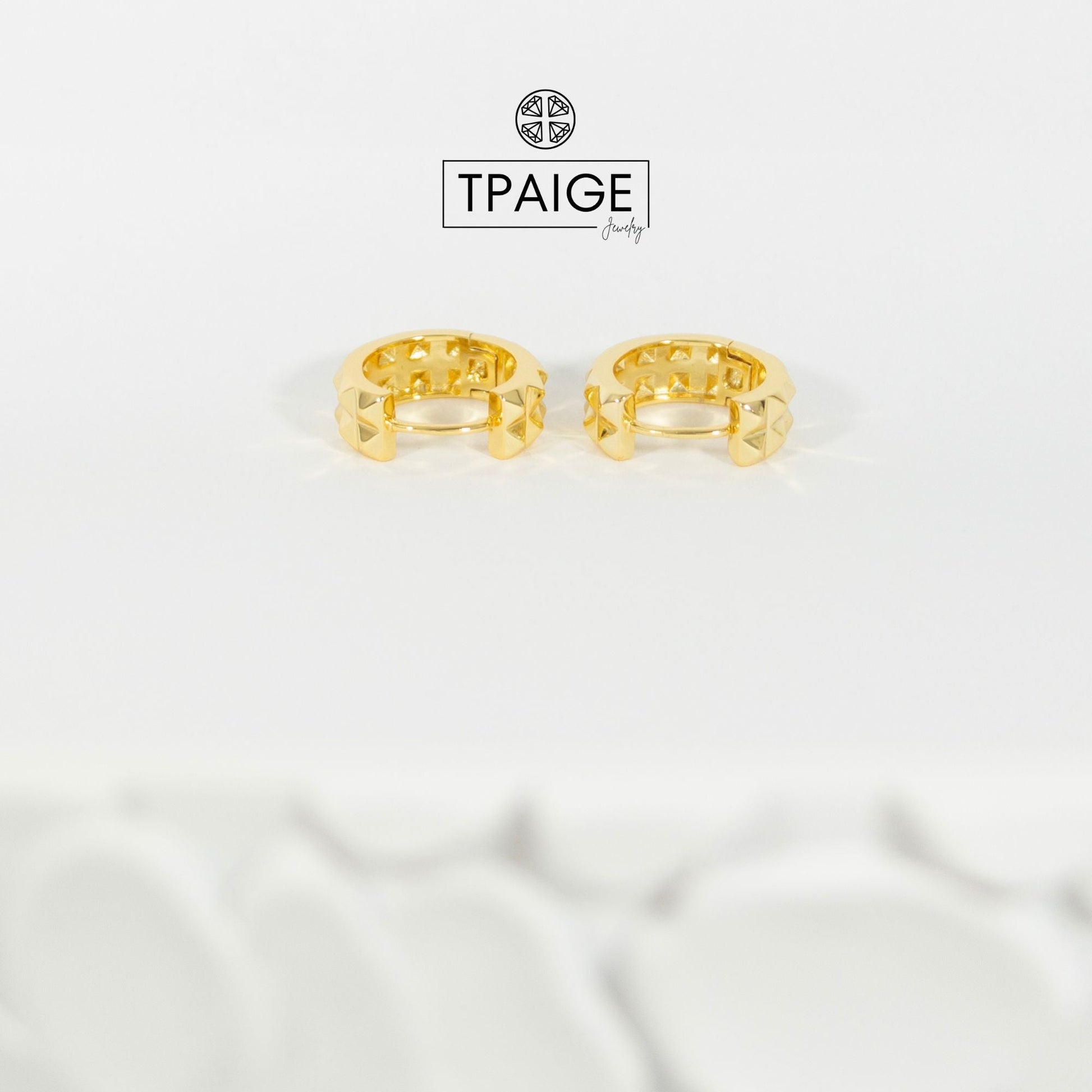 Bold Geometric Gold Hoop Earrings - TPAIGE Jewelry