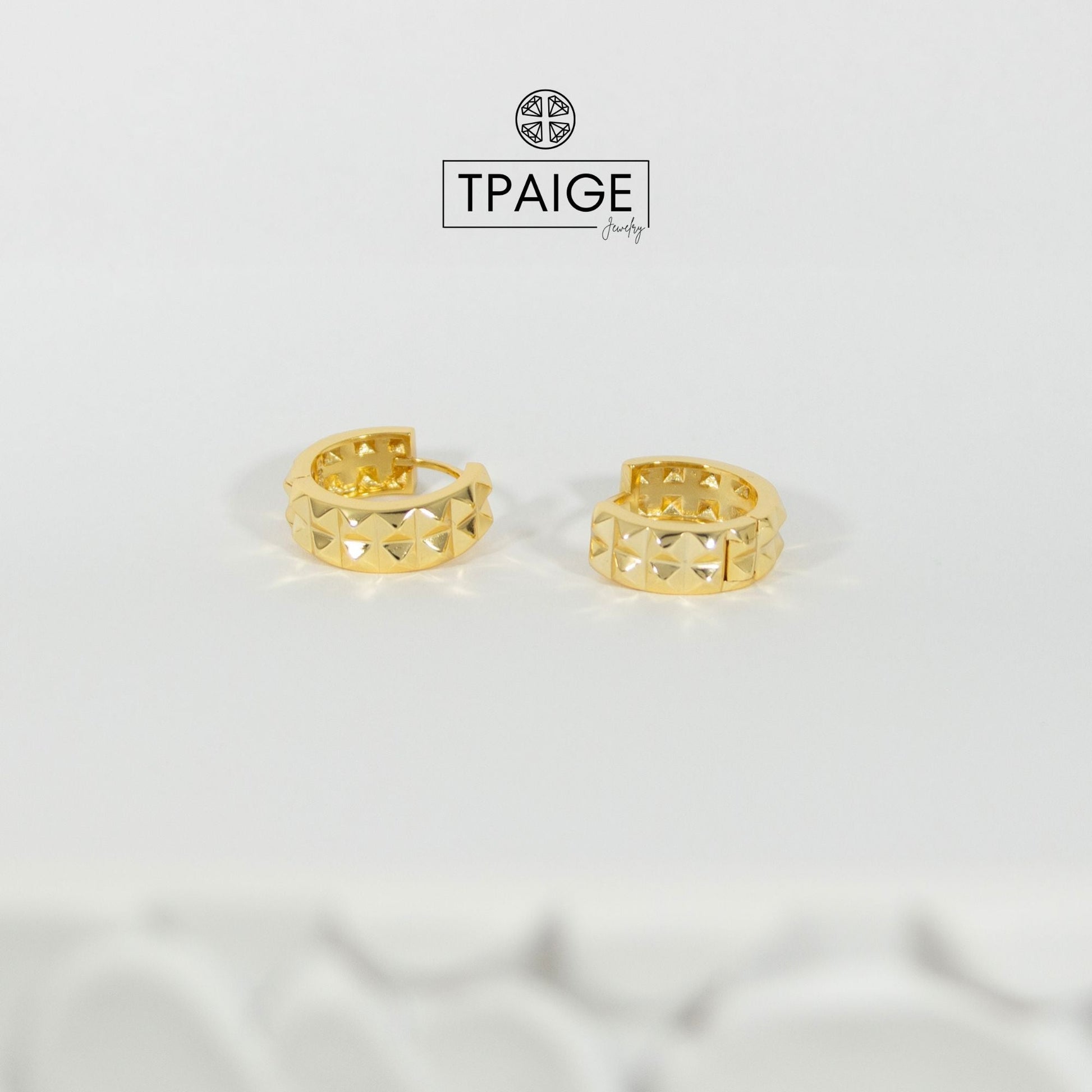 Bold Geometric Gold Hoop Earrings - TPAIGE Jewelry