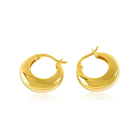 Crescent Moon Gold Hoop Earrings - TPAIGE Jewelry