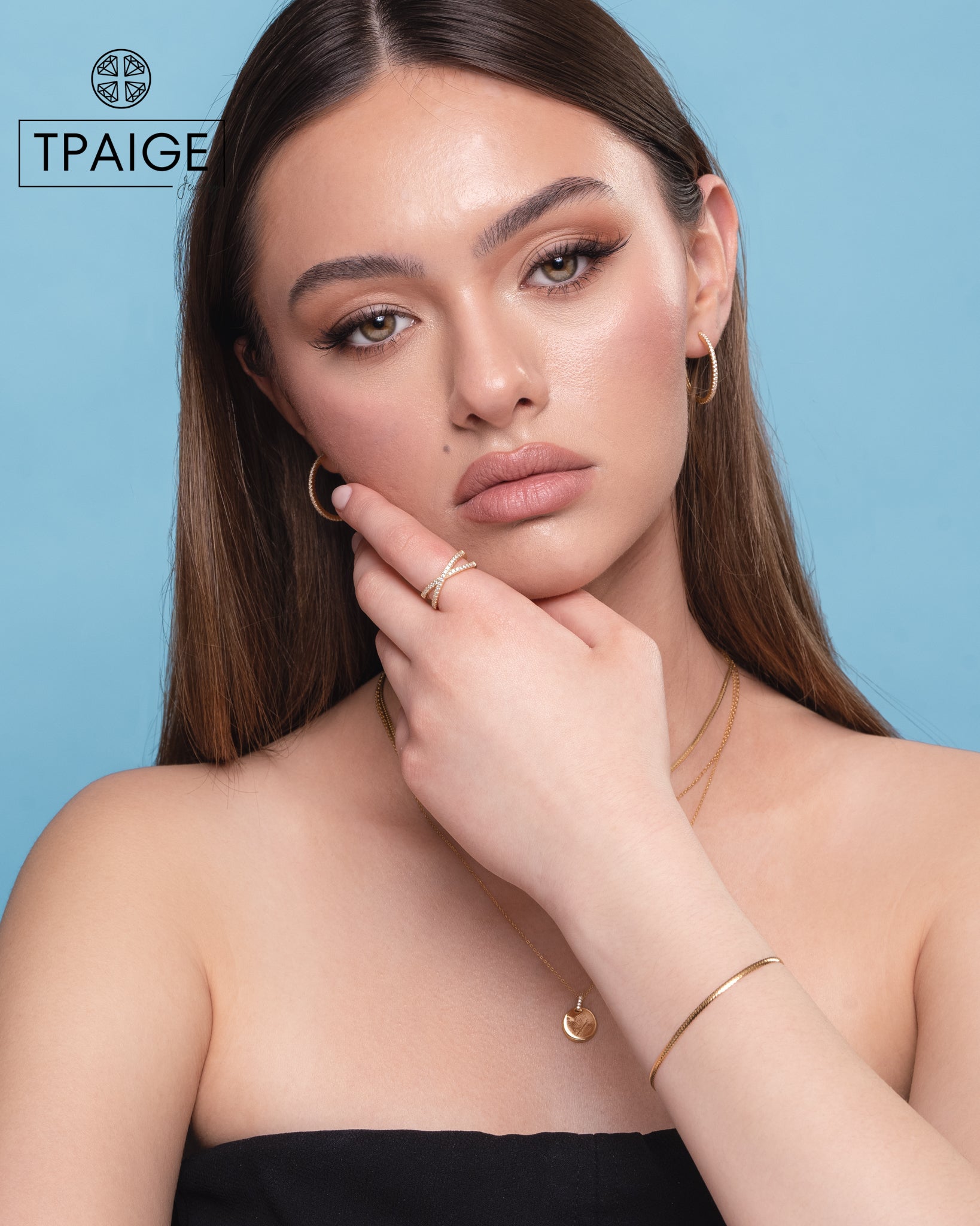 Criss - Cross Orbital 18k Gold Pave Statement Ring - TPAIGE Jewelry