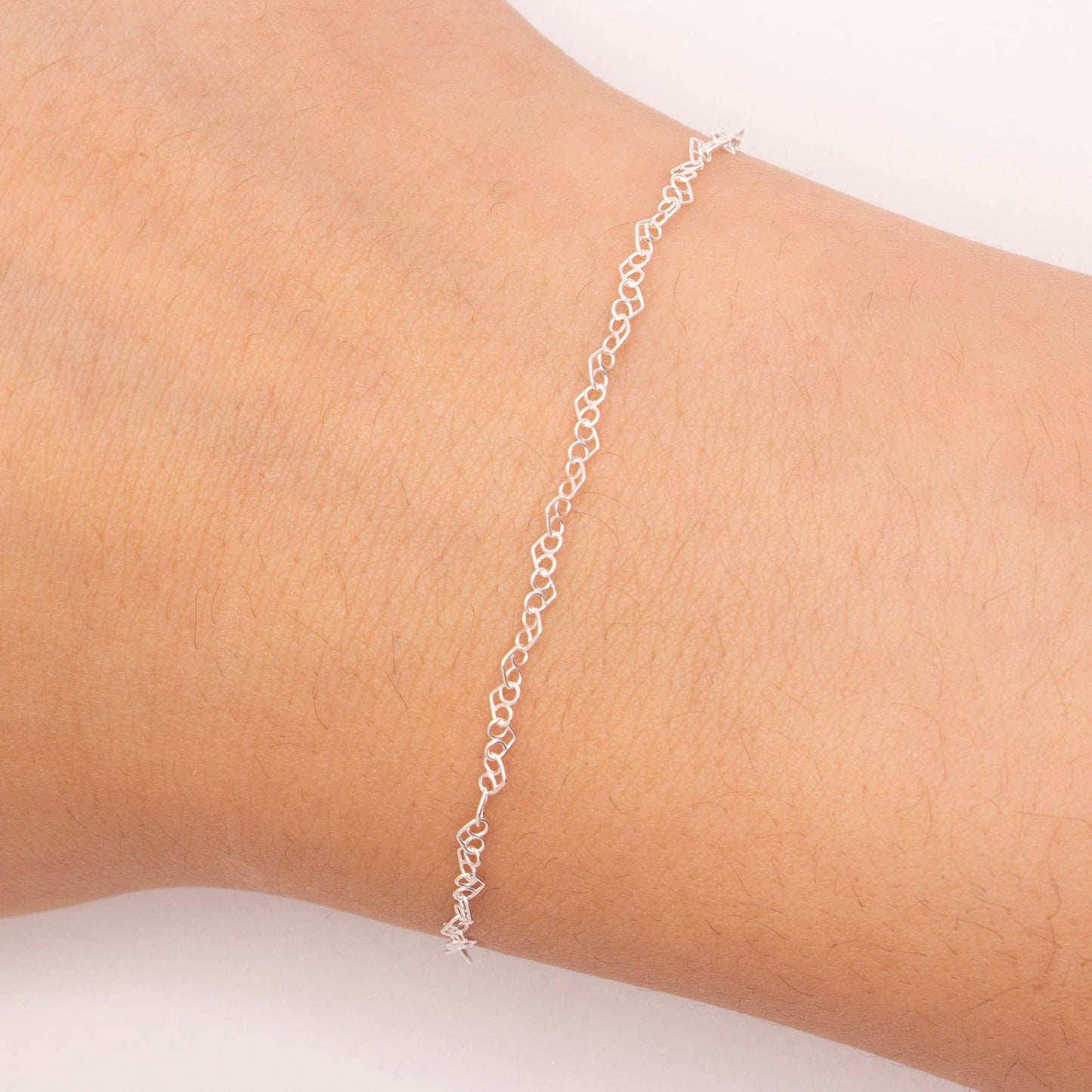 "Cupid" Sterling Silver 2.3mm Flat Heart Link Chain - TPAIGE Jewelry