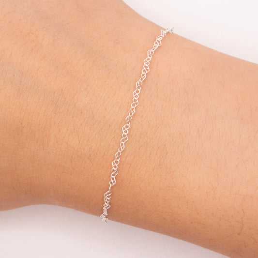 "Cupid" Sterling Silver 2.3mm Flat Heart Link Chain - TPAIGE Jewelry