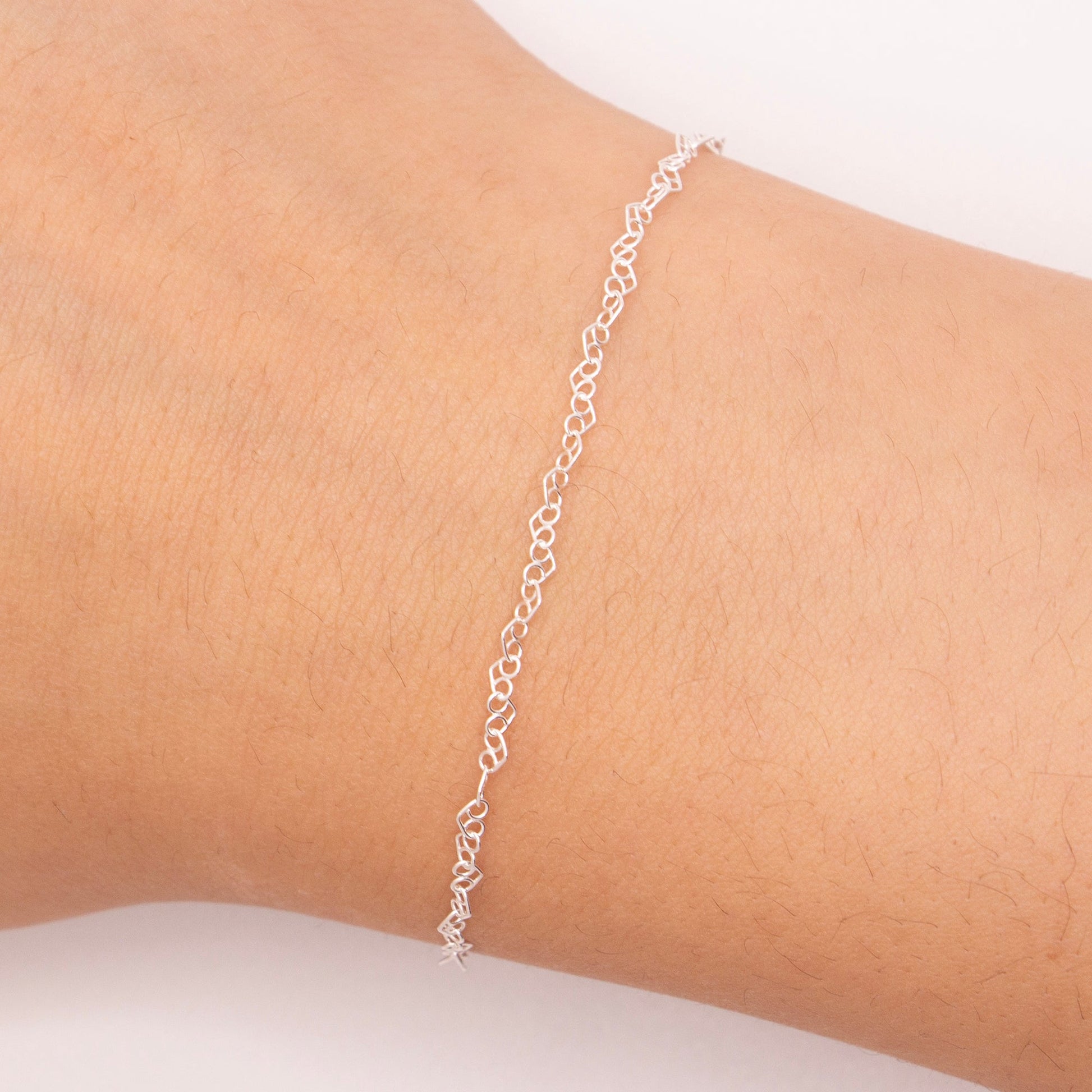 "Cupid" Sterling Silver 2.3mm Flat Heart Link Chain - TPAIGE Jewelry