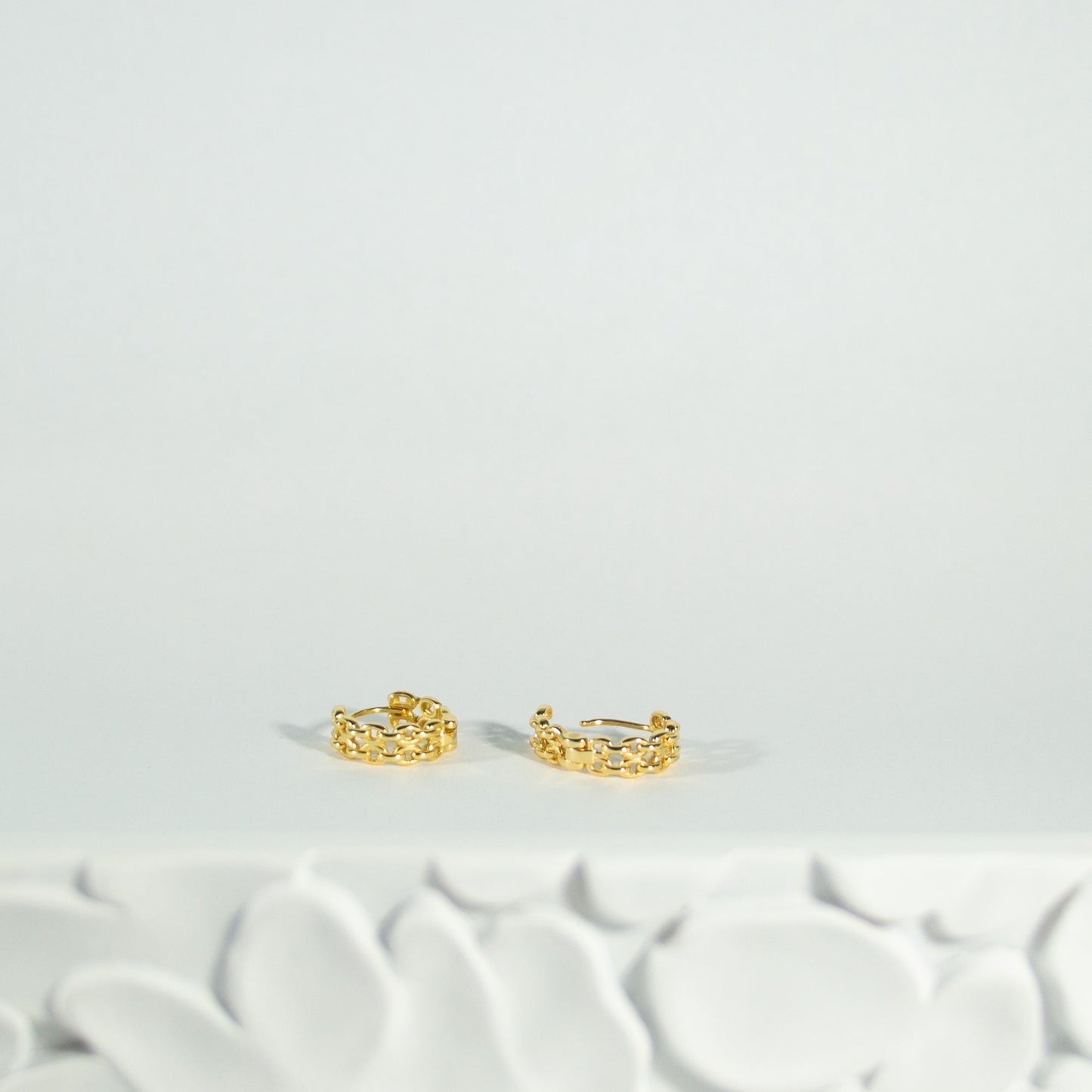 Double Chain Link 18k Gold Hoop Earrings - TPAIGE Jewelry