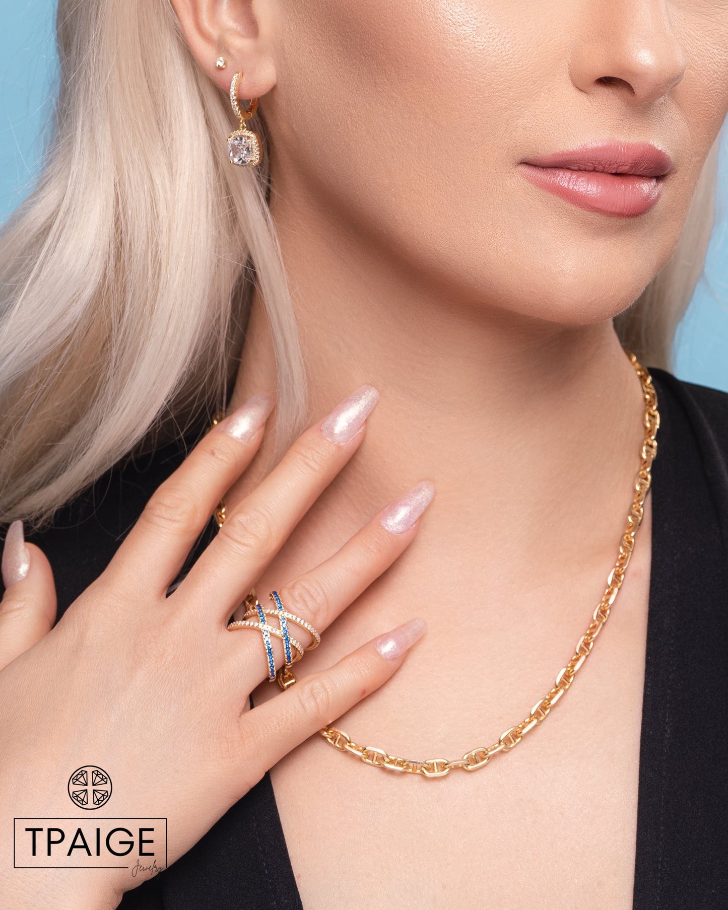 Double "X" Orbital 18k Gold Statement Ring - TPAIGE Jewelry