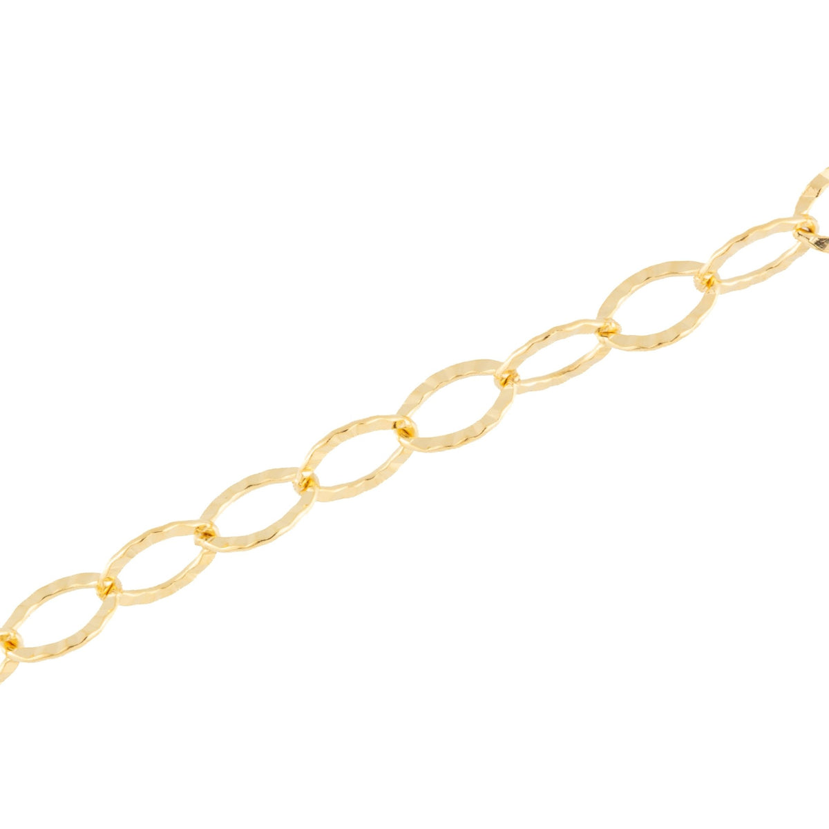 "Heather" 14k Gold Filled 3mm Hammer Texture Oval Chain - TPAIGE Jewelry