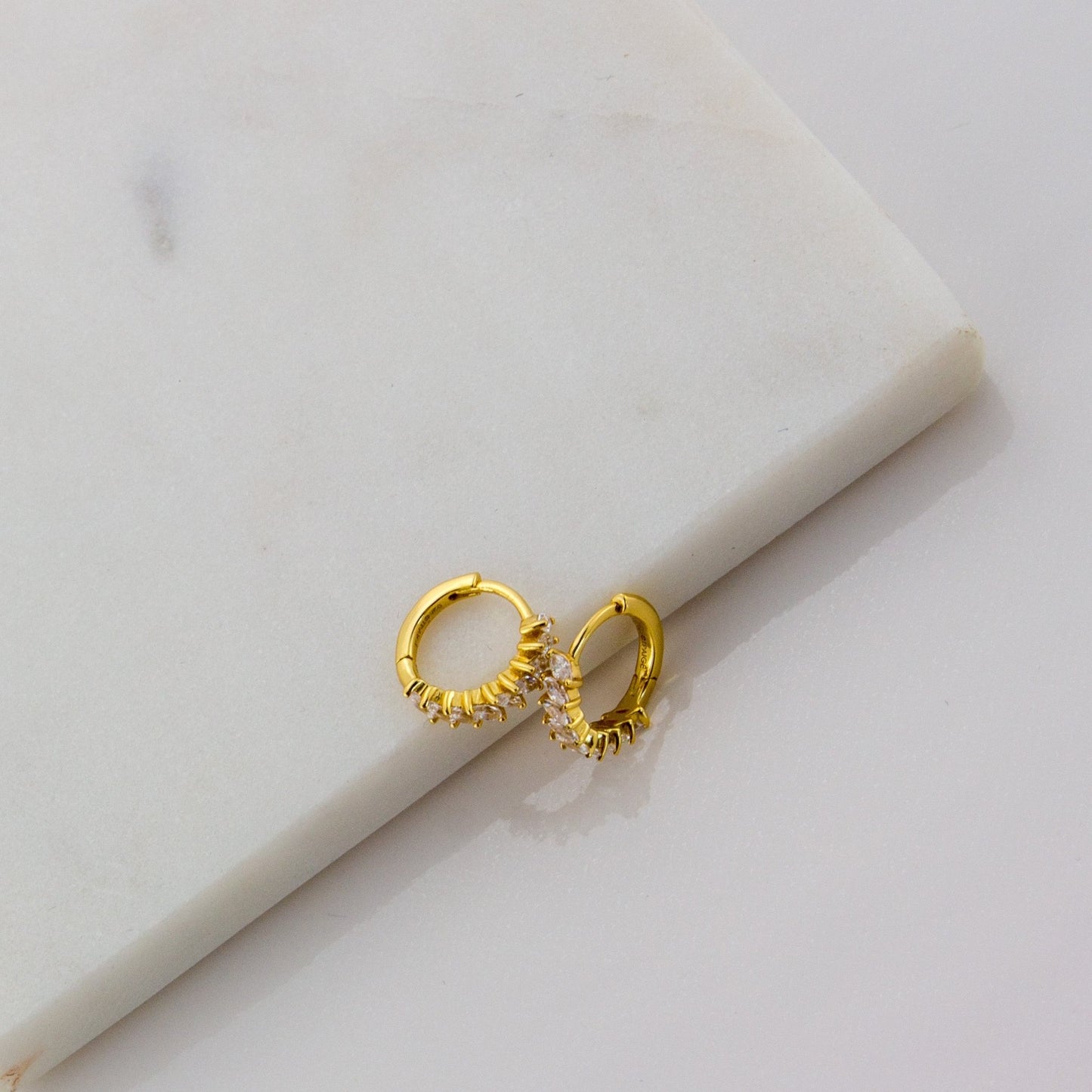 Marquise Gold Huggie Earrings - TPAIGE Jewelry