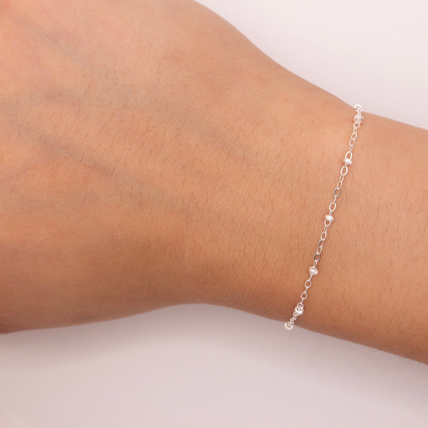 "Meadow" Sterling Silver 1.55mm Cable Chain with Beads - TPAIGE Jewelry