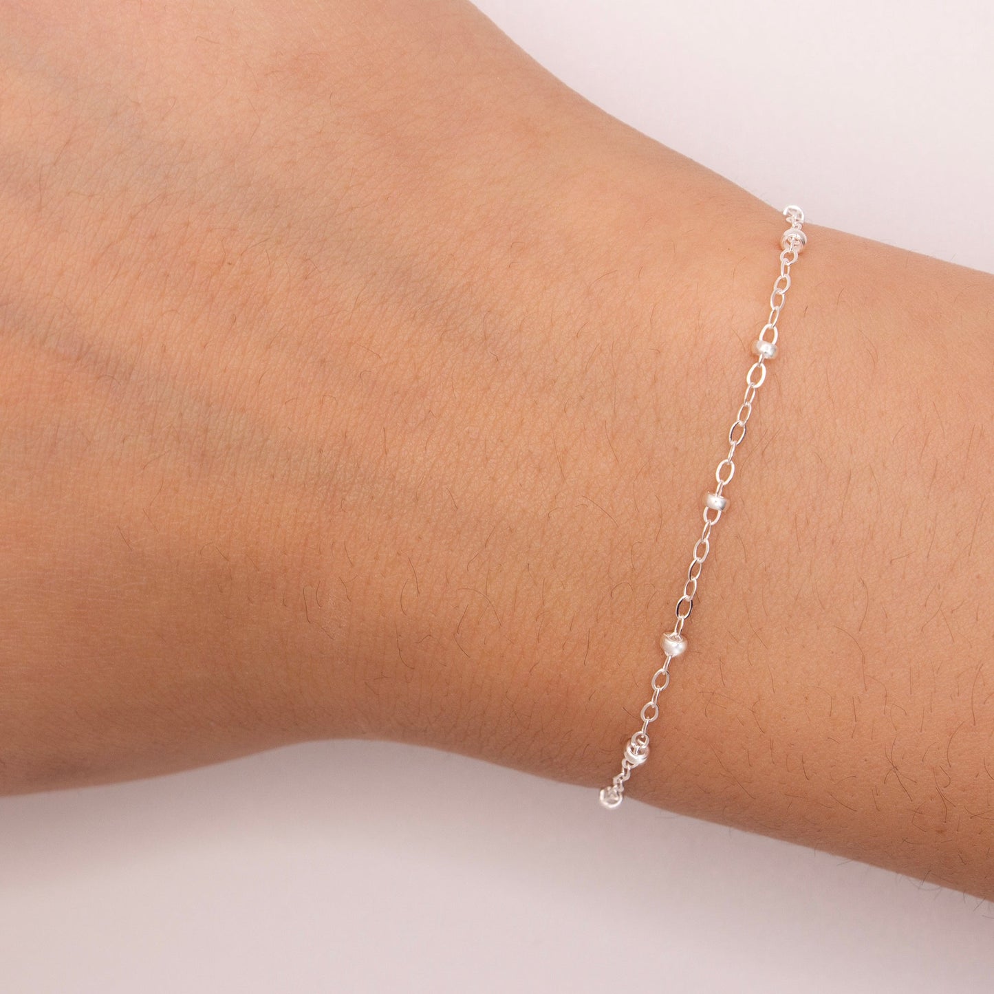 "Meadow" Sterling Silver 1.55mm Cable Chain with Beads - TPAIGE Jewelry
