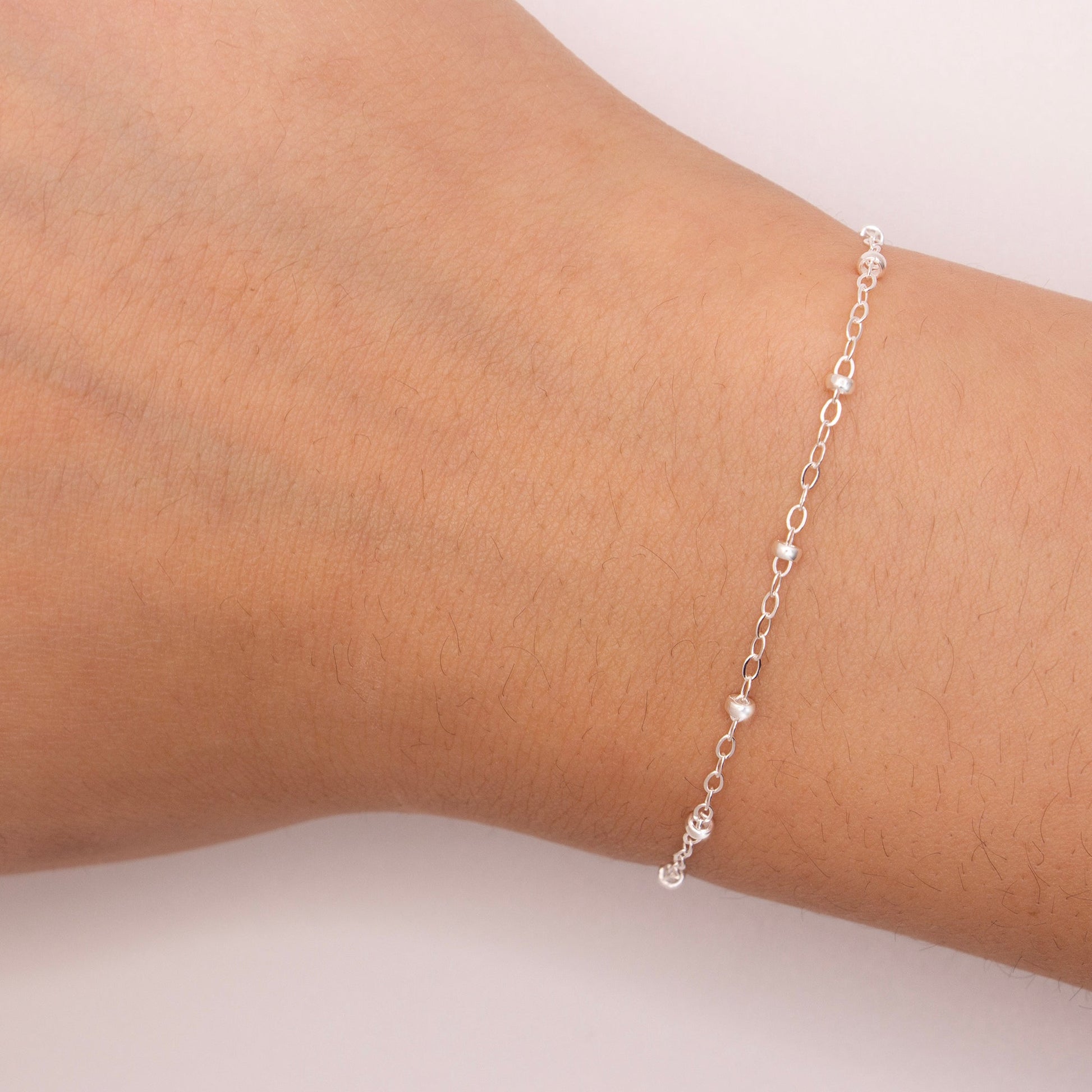 "Meadow" Sterling Silver 1.55mm Cable Chain with Beads - TPAIGE Jewelry