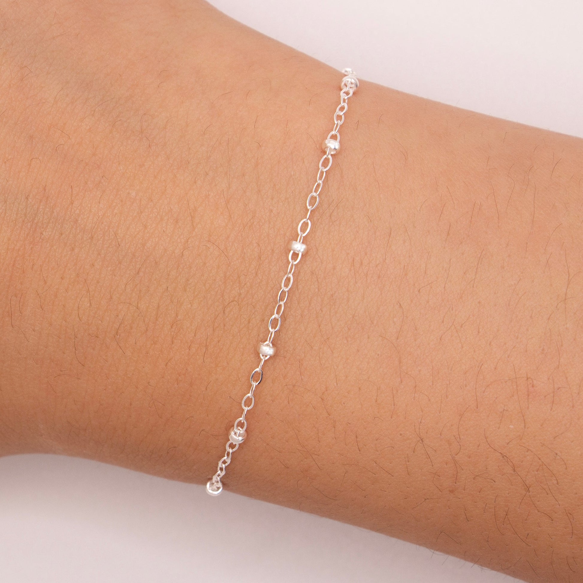 "Meadow" Sterling Silver 1.55mm Cable Chain with Beads - TPAIGE Jewelry