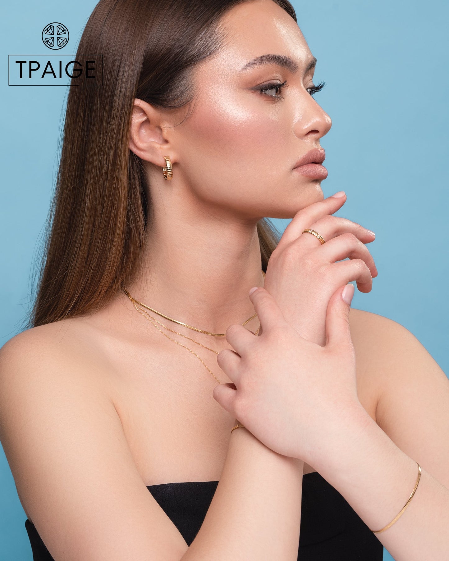 Medium Bold Butterfly 14k Gold Hoop Earrings - TPAIGE Jewelry