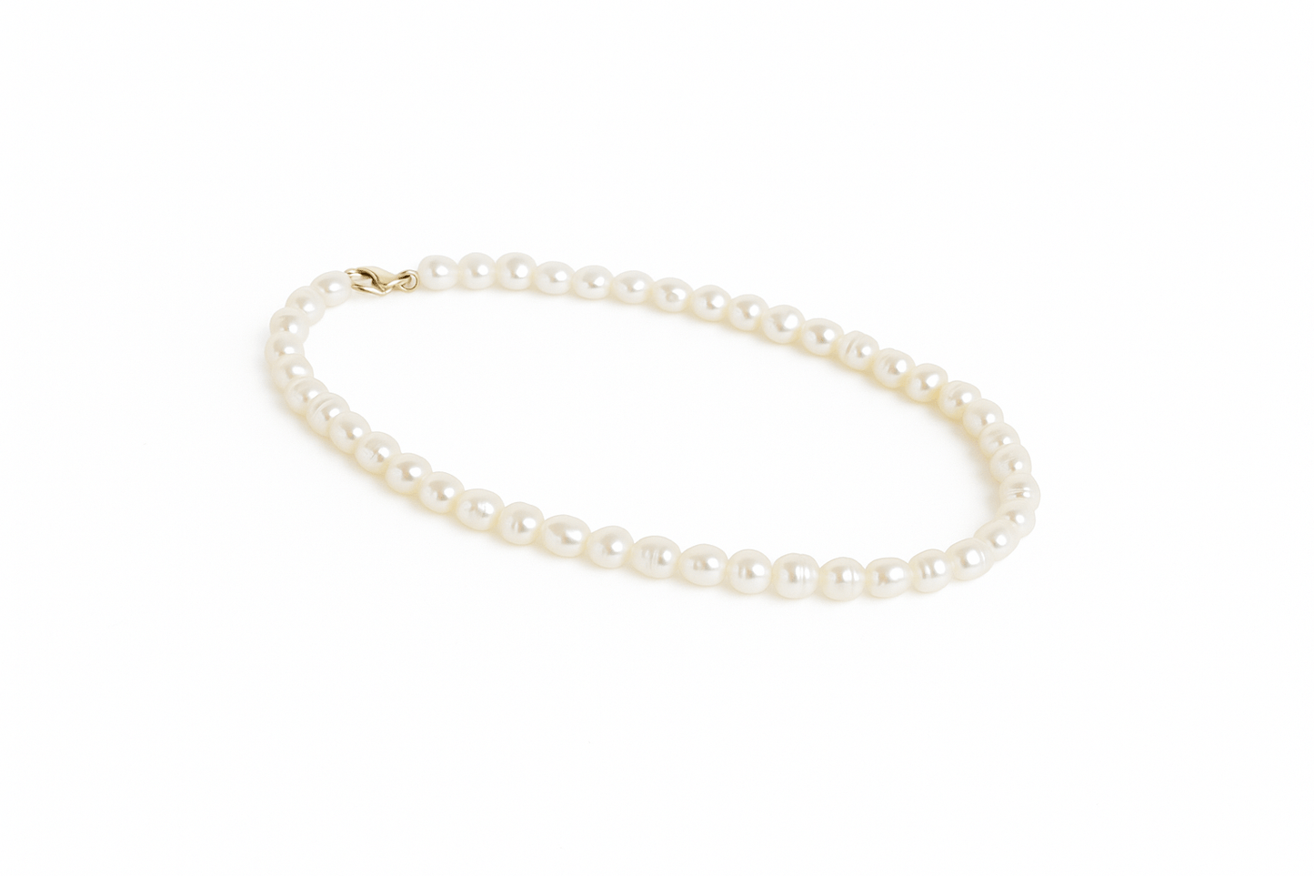 Natural Freshwater Pearl 10" Anklet with Gold Vermeil Lobster Clasp - TPAIGE Jewelry