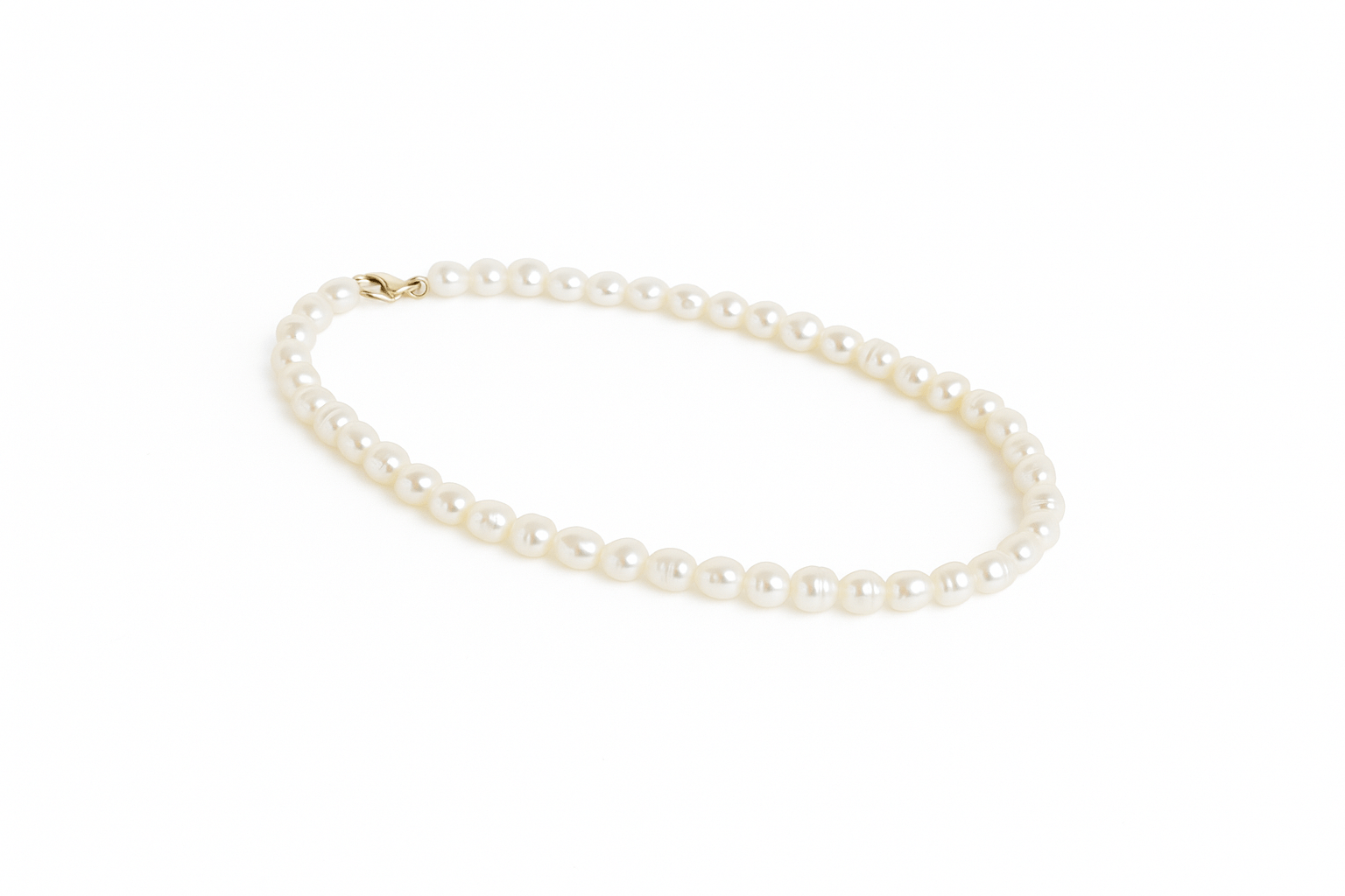 Natural Freshwater Pearl 10" Anklet with Gold Vermeil Lobster Clasp - TPAIGE Jewelry