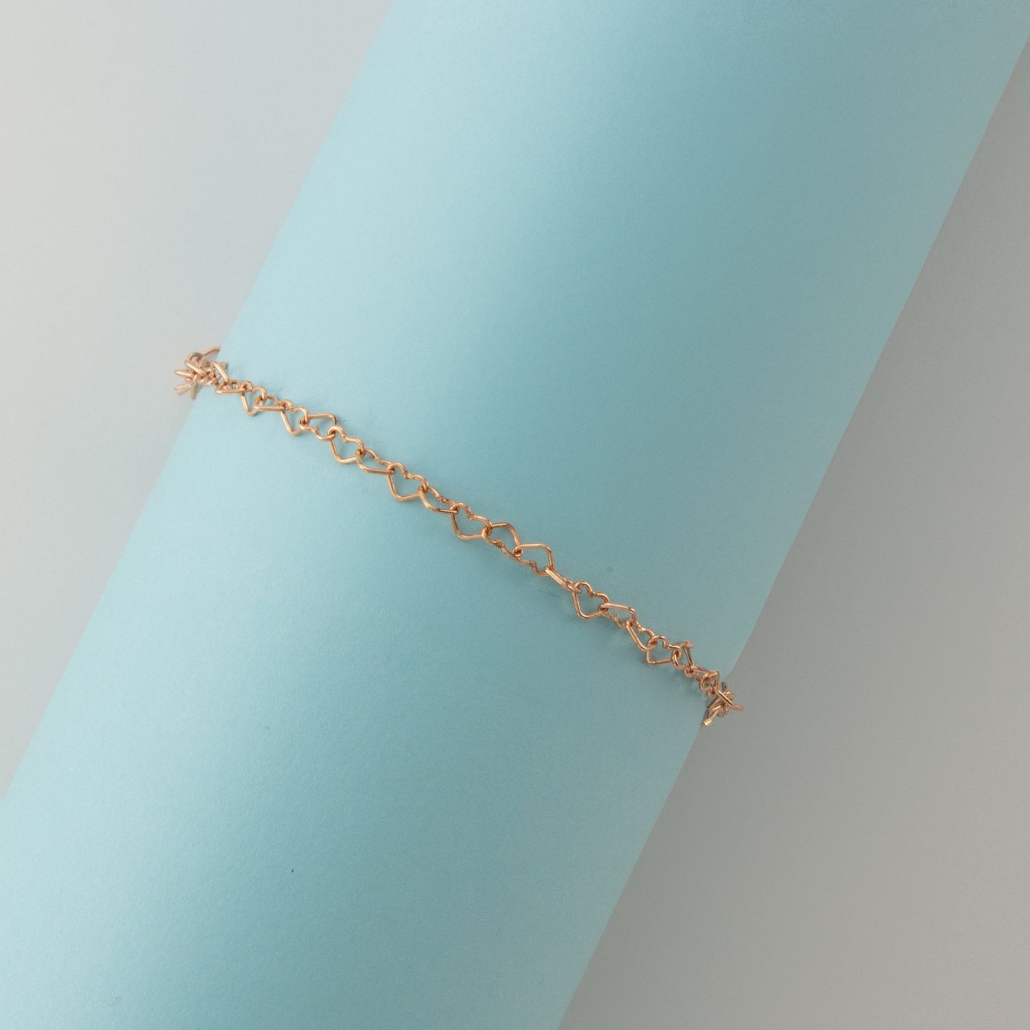"Rose Gold Heart" Rose Gold Filled 3.3mm Heart Chain - TPAIGE Jewelry