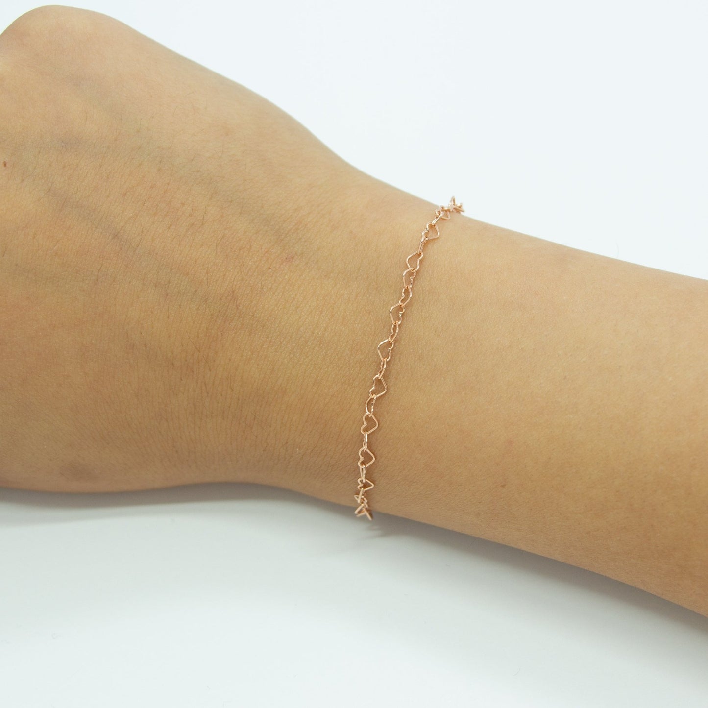 "Rose Gold Heart" Rose Gold Filled 3.3mm Heart Chain - TPAIGE Jewelry