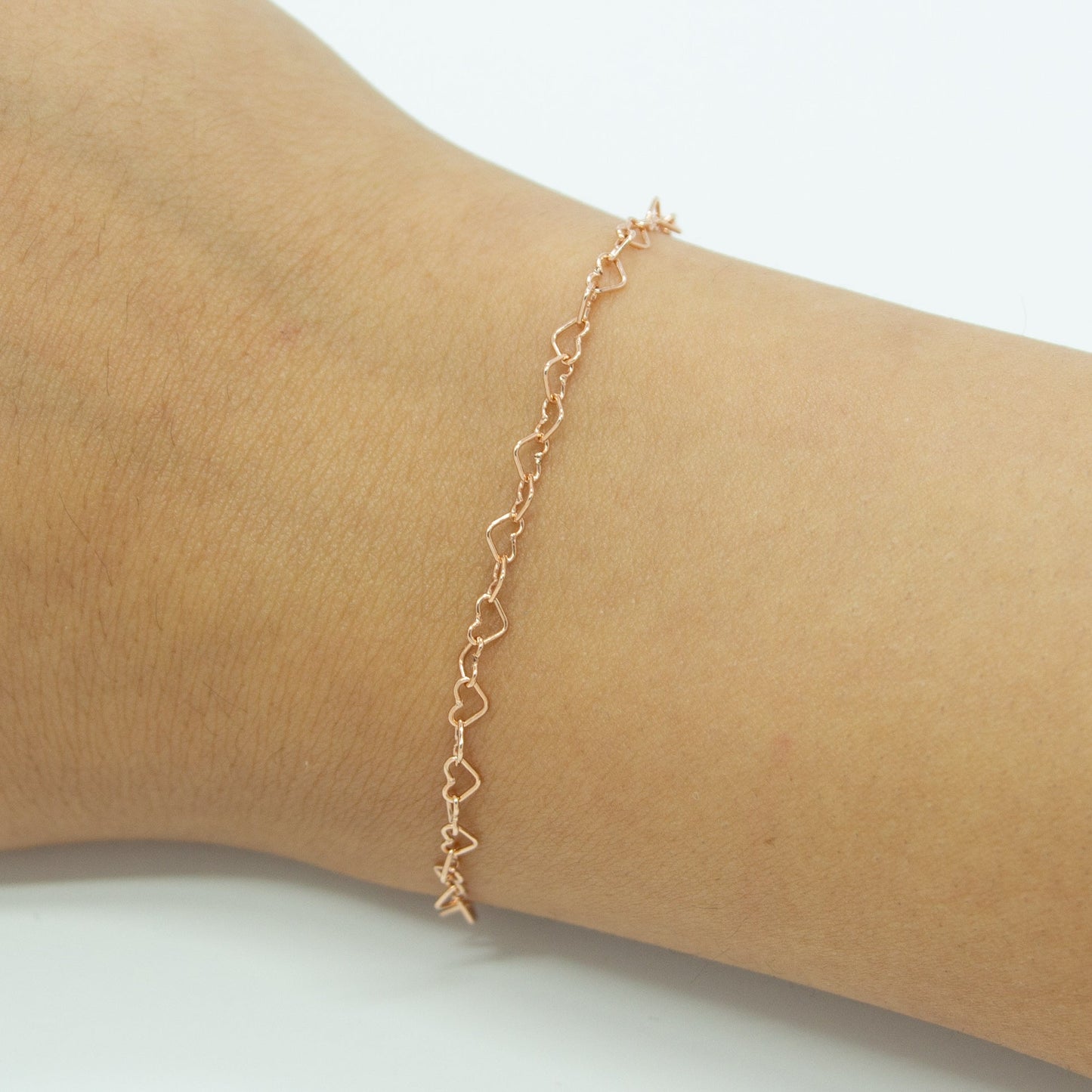 "Rose Gold Heart" Rose Gold Filled 3.3mm Heart Chain - TPAIGE Jewelry