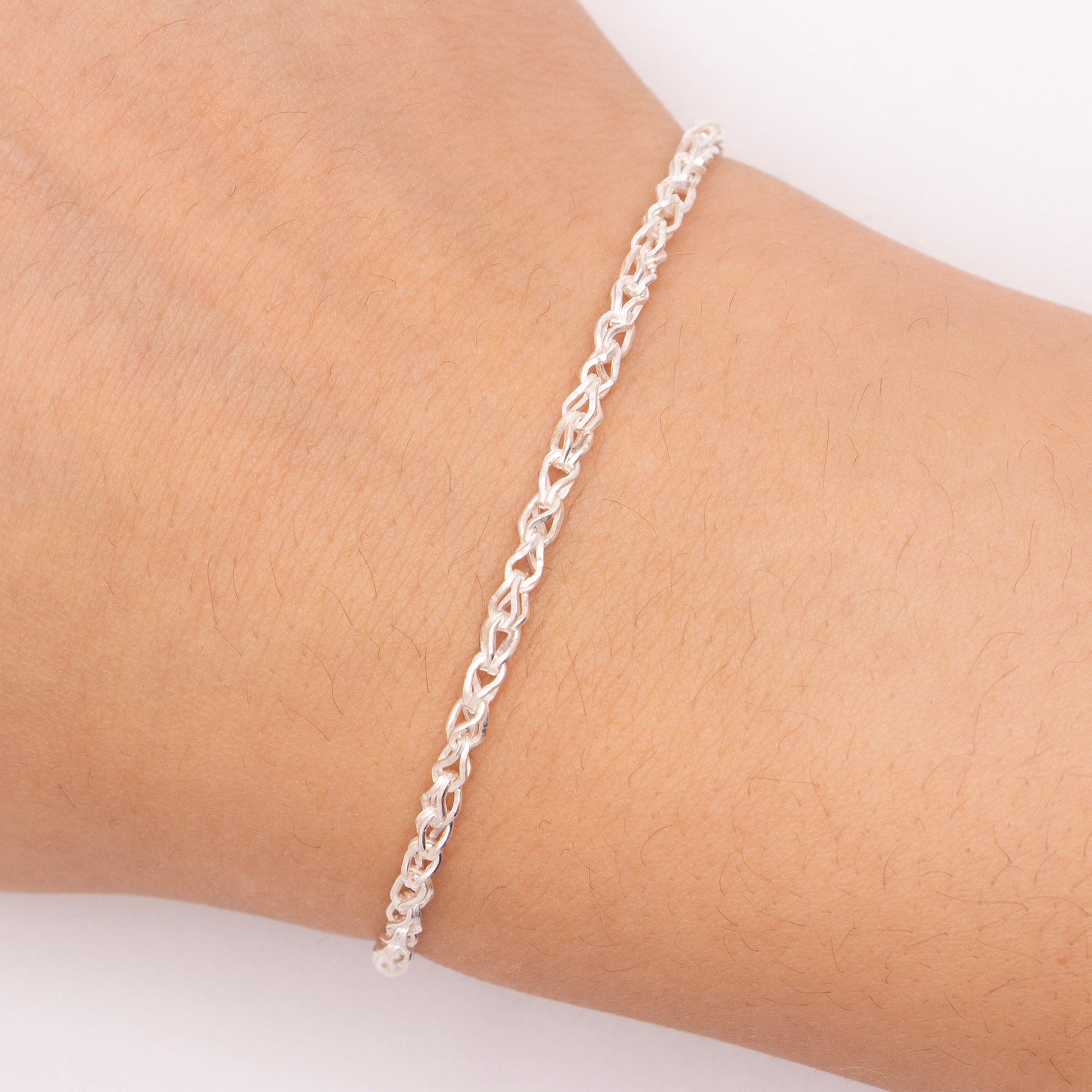 "Rosewood" Sterling Silver 2.6mm Open Twist Foxtail Chain - TPAIGE Jewelry