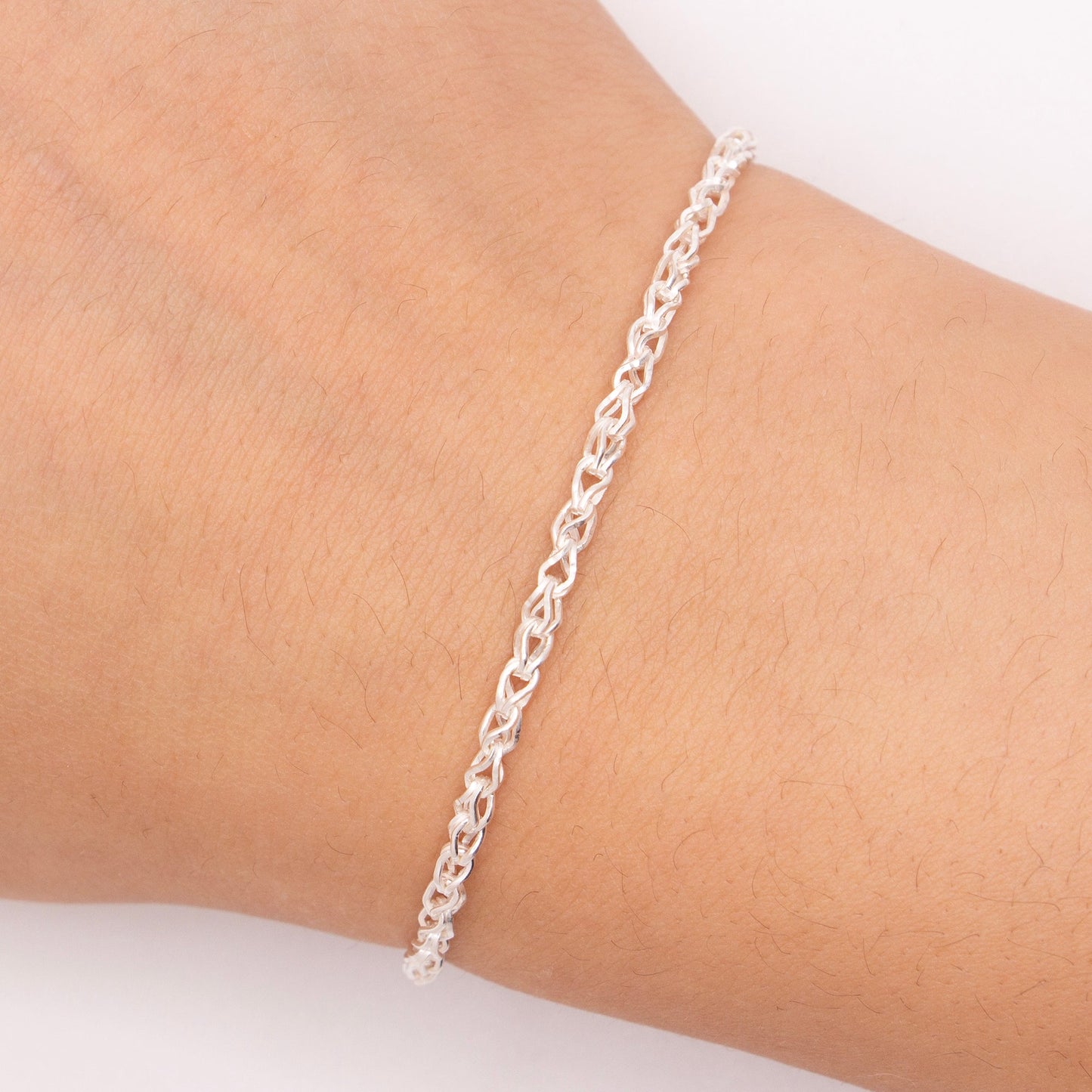 "Rosewood" Sterling Silver 2.6mm Open Twist Foxtail Chain - TPAIGE Jewelry