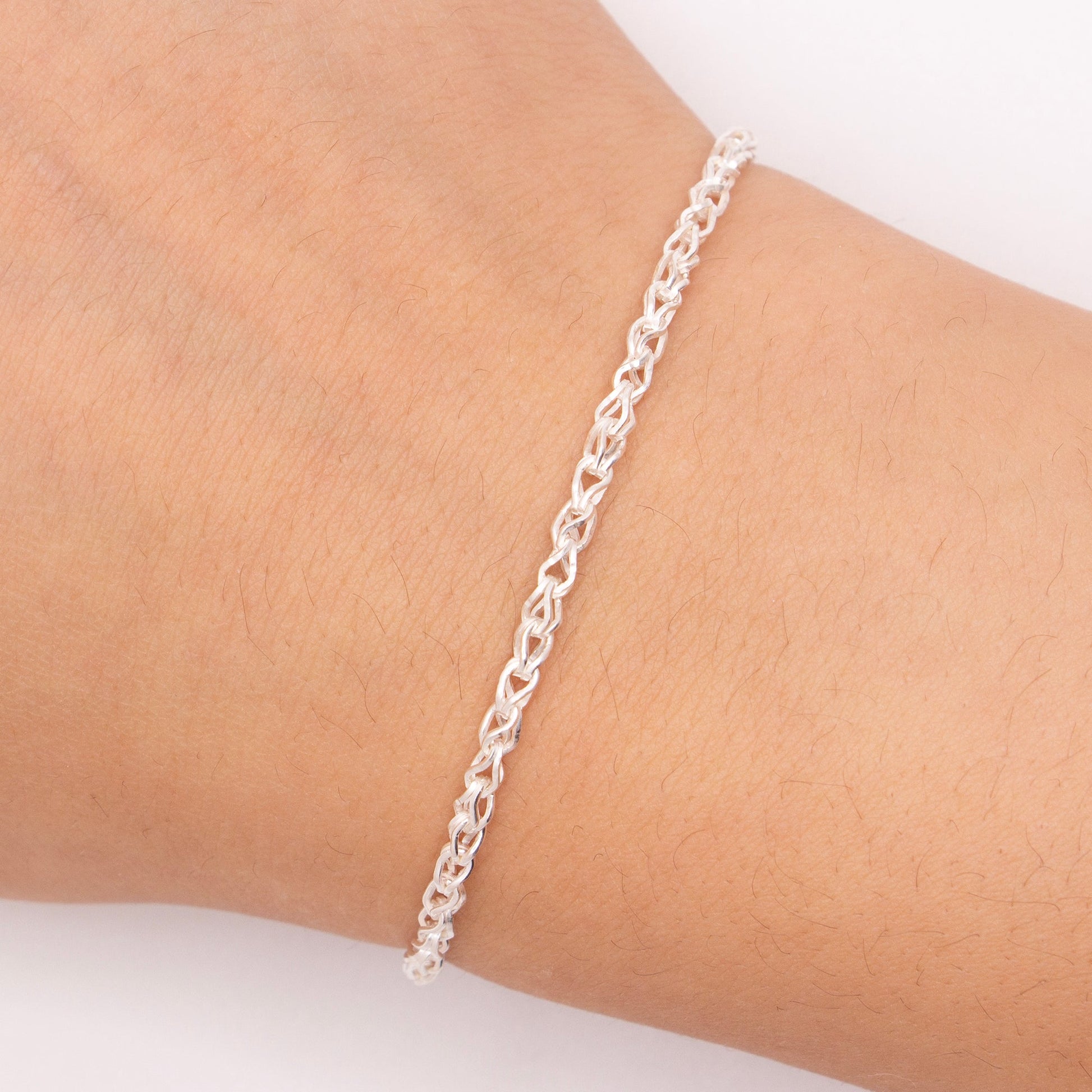"Rosewood" Sterling Silver 2.6mm Open Twist Foxtail Chain - TPAIGE Jewelry