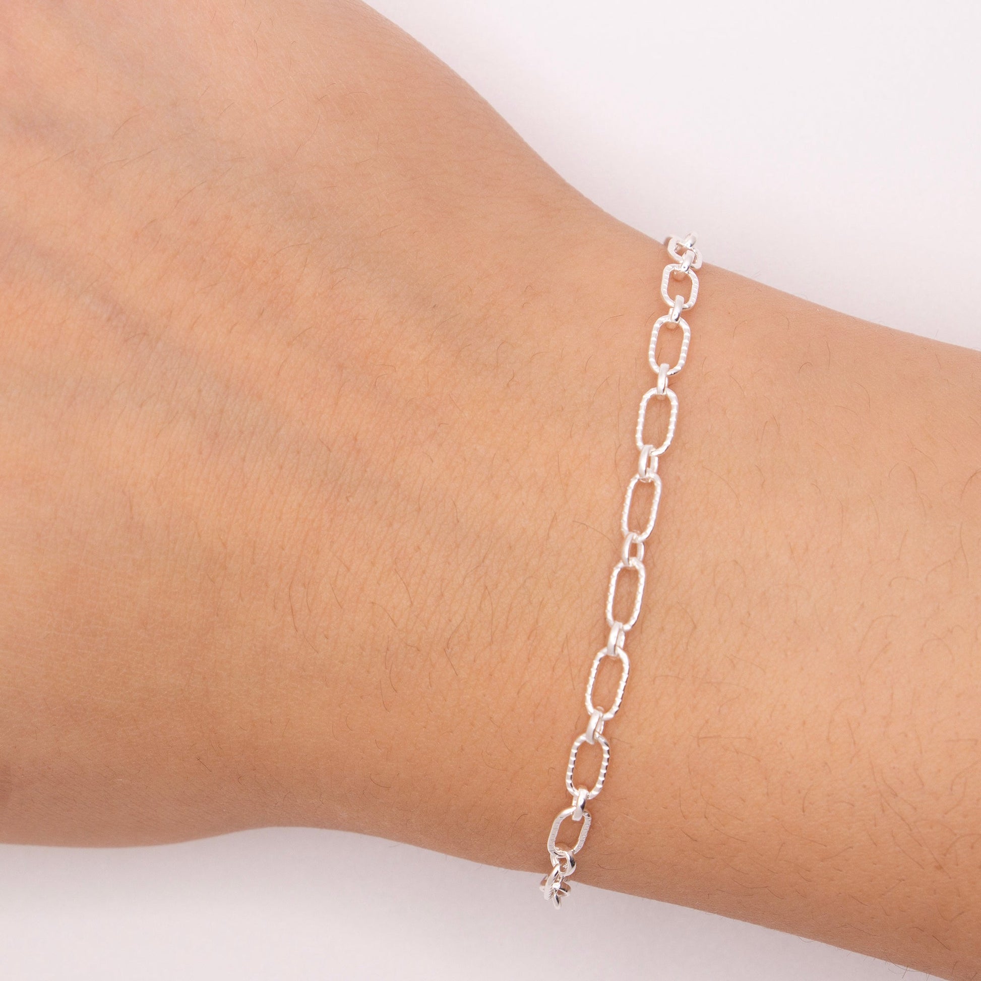 "Starflower" Sterling Silver 3.5mm Patterned Oval Long & Short Chain - TPAIGE Jewelry