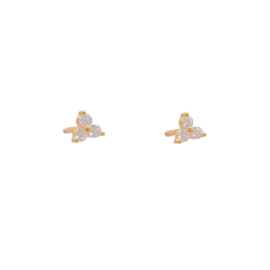 Trinity CZ Ball Screw Back Stud Earrings - TPAIGE Jewelry