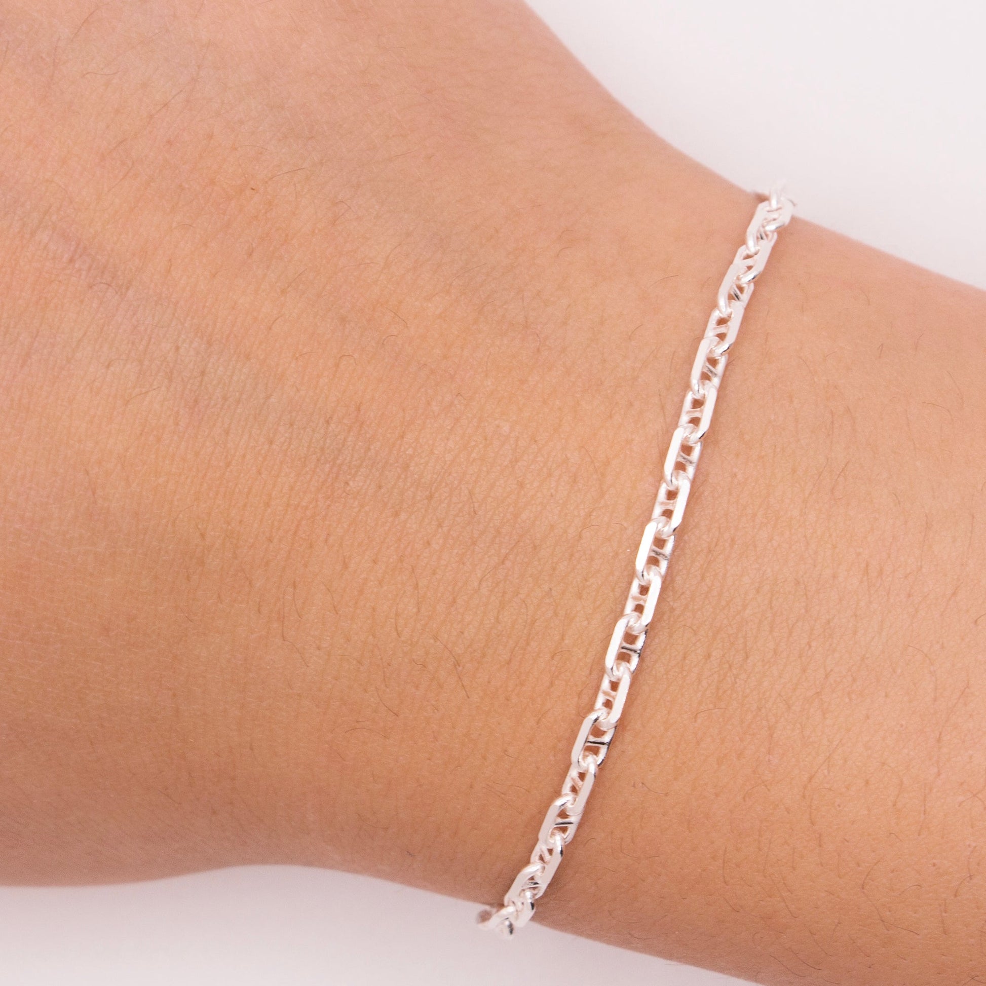 "Whisper" Sterling Silver 2.8mm Beveled Anchor Chain - TPAIGE Jewelry