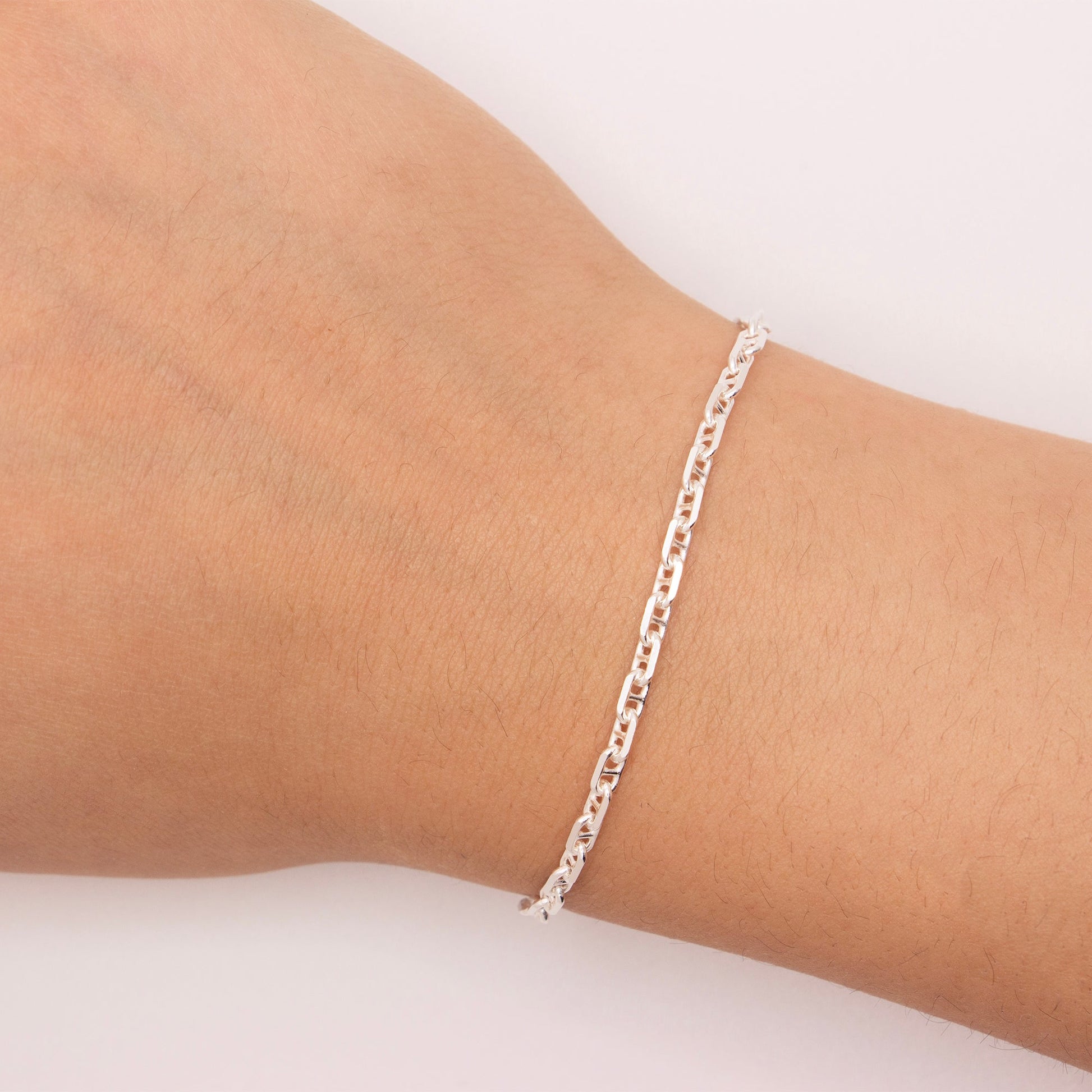 "Whisper" Sterling Silver 2.8mm Beveled Anchor Chain - TPAIGE Jewelry
