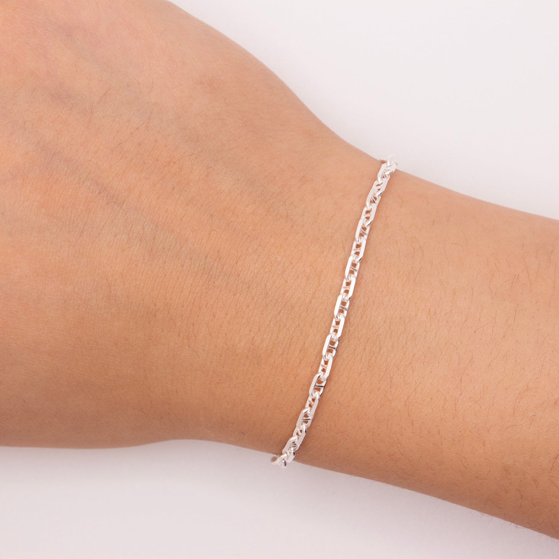 "Whisper" Sterling Silver 2.8mm Beveled Anchor Chain - TPAIGE Jewelry