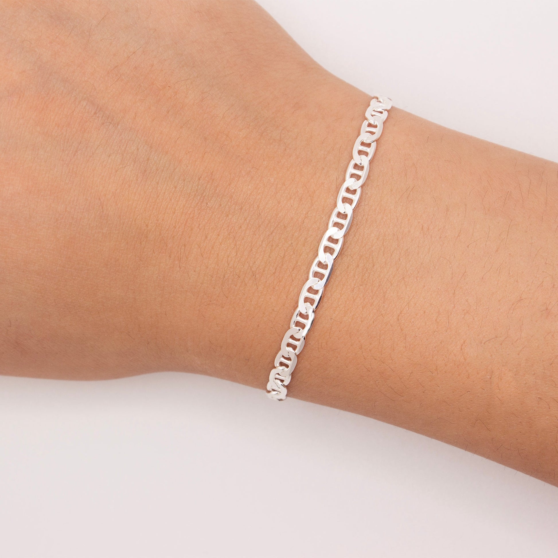 "Wildflower" Sterling Silver 4mm Diamond Cut Anchor Chain - TPAIGE Jewelry