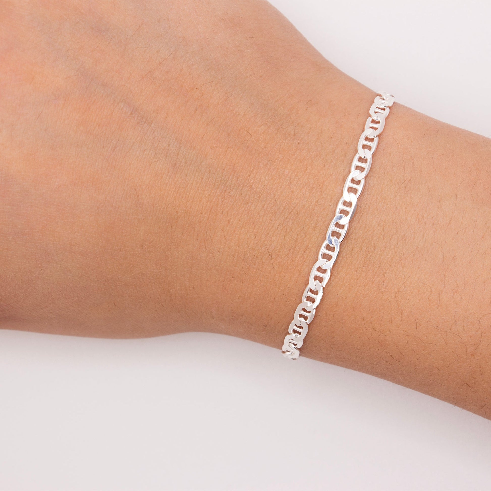 "Wildflower" Sterling Silver 4mm Diamond Cut Anchor Chain - TPAIGE Jewelry