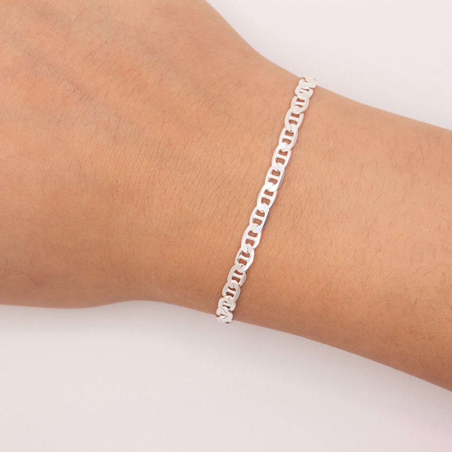"Wildflower" Sterling Silver 4mm Diamond Cut Anchor Chain - TPAIGE Jewelry
