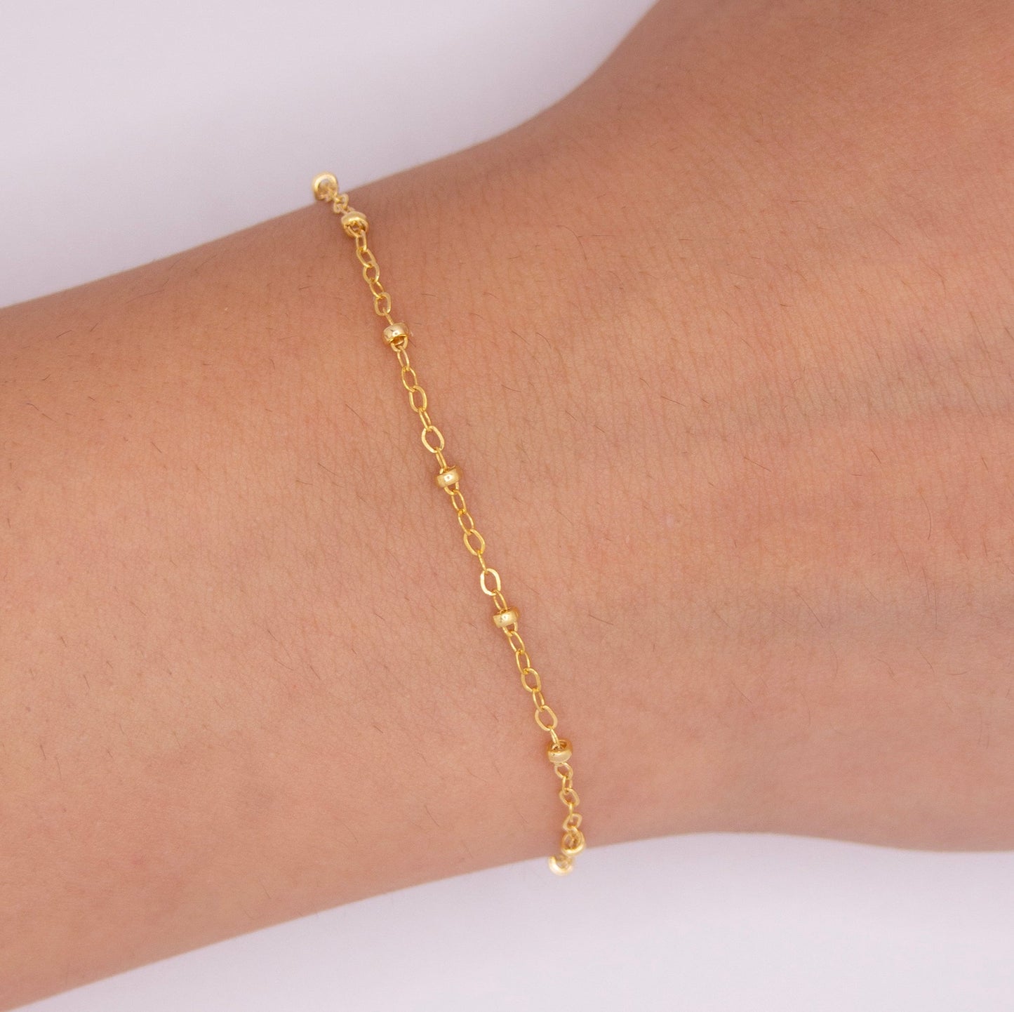 "Wisteria" 2mm Gold Filled Beads Flat Oval Cable Chain - TPAIGE Jewelry