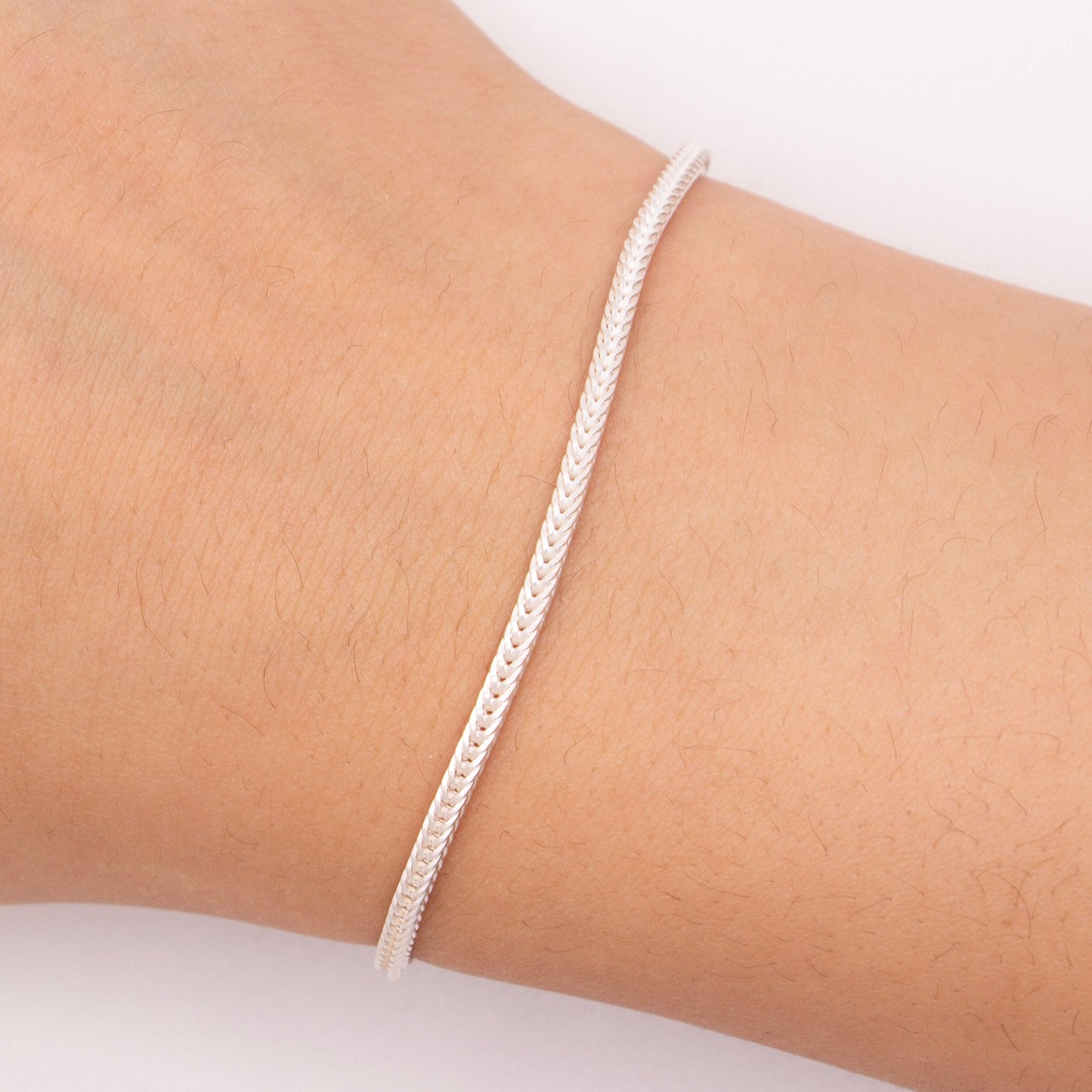"Zinnia" Sterling Silver 1.9mm Square Foxtail Chain - TPAIGE Jewelry