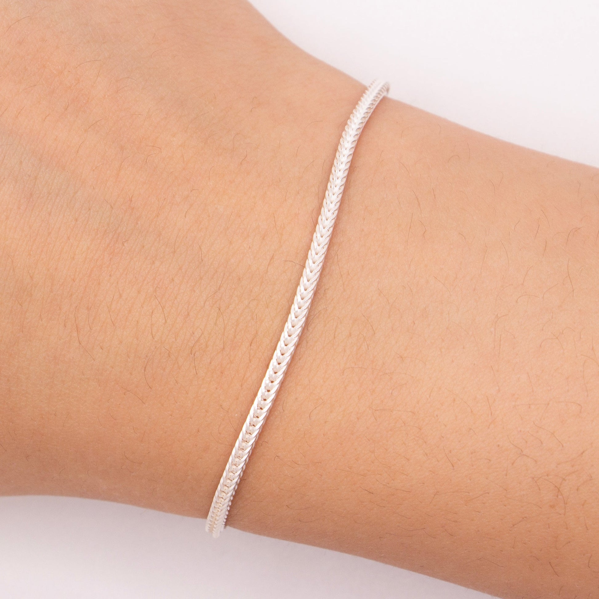 "Zinnia" Sterling Silver 1.9mm Square Foxtail Chain - TPAIGE Jewelry