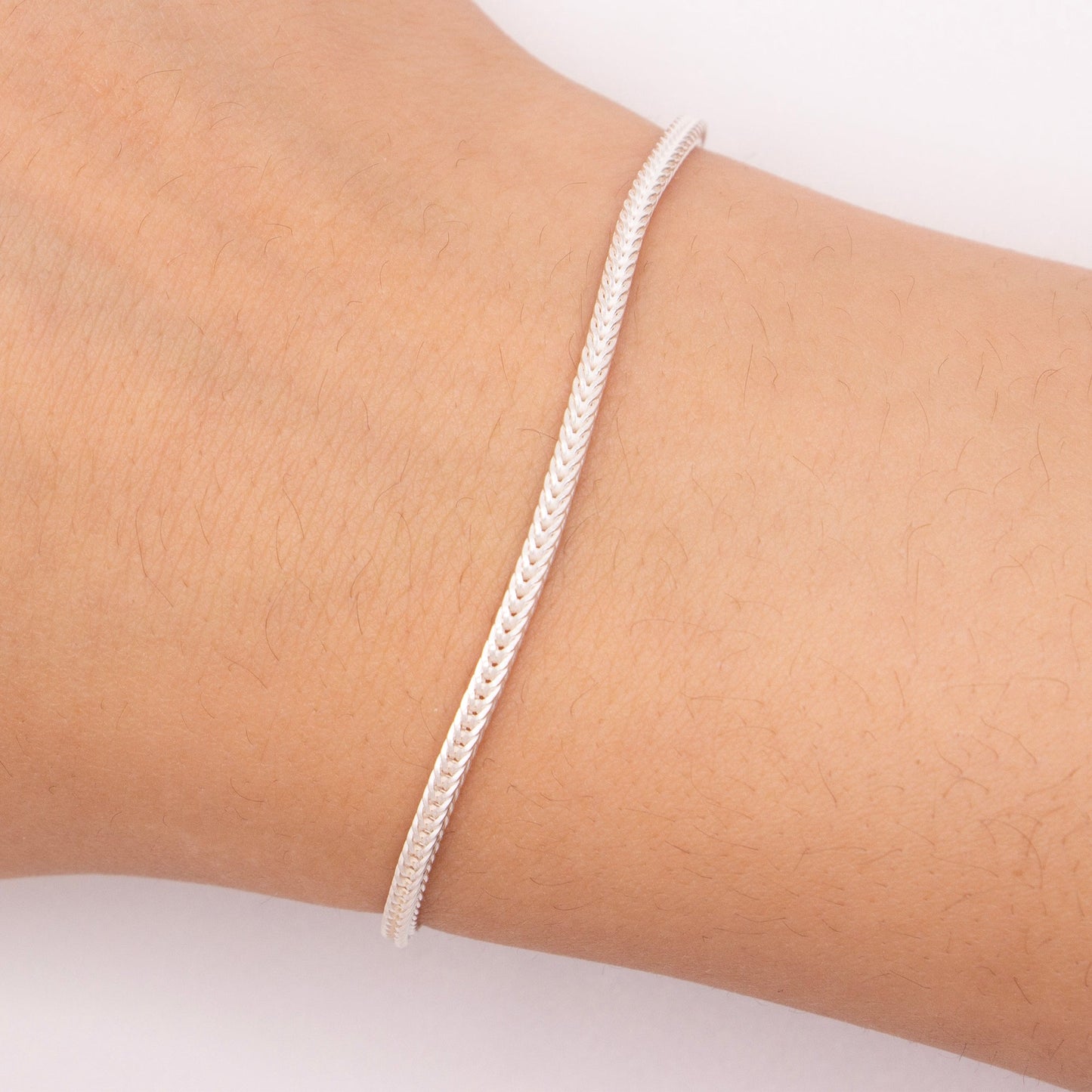 "Zinnia" Sterling Silver 1.9mm Square Foxtail Chain - TPAIGE Jewelry