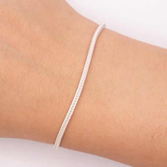 "Zinnia" Sterling Silver 1.9mm Square Foxtail Chain - TPAIGE Jewelry