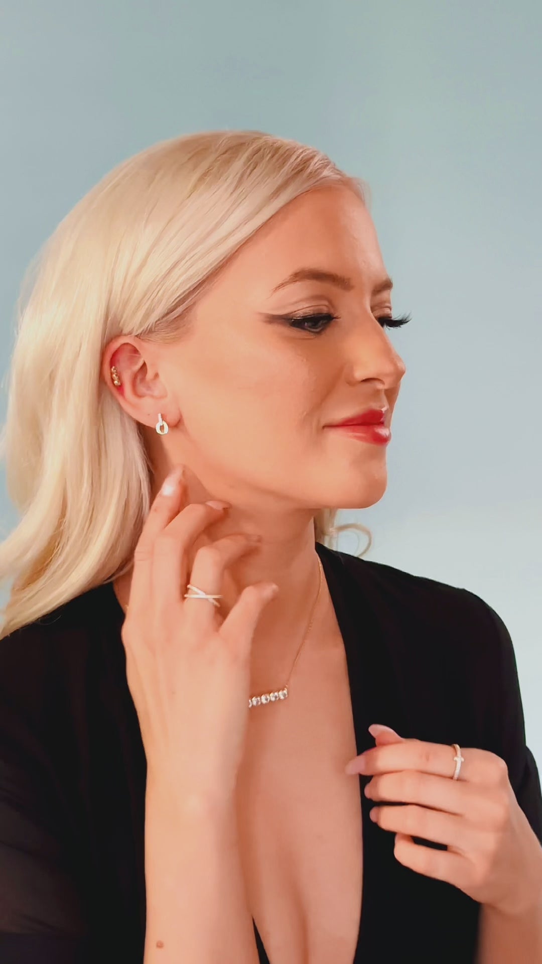 Asymmetrical 18k Gold Stud Earrings - TPAIGE Jewelry