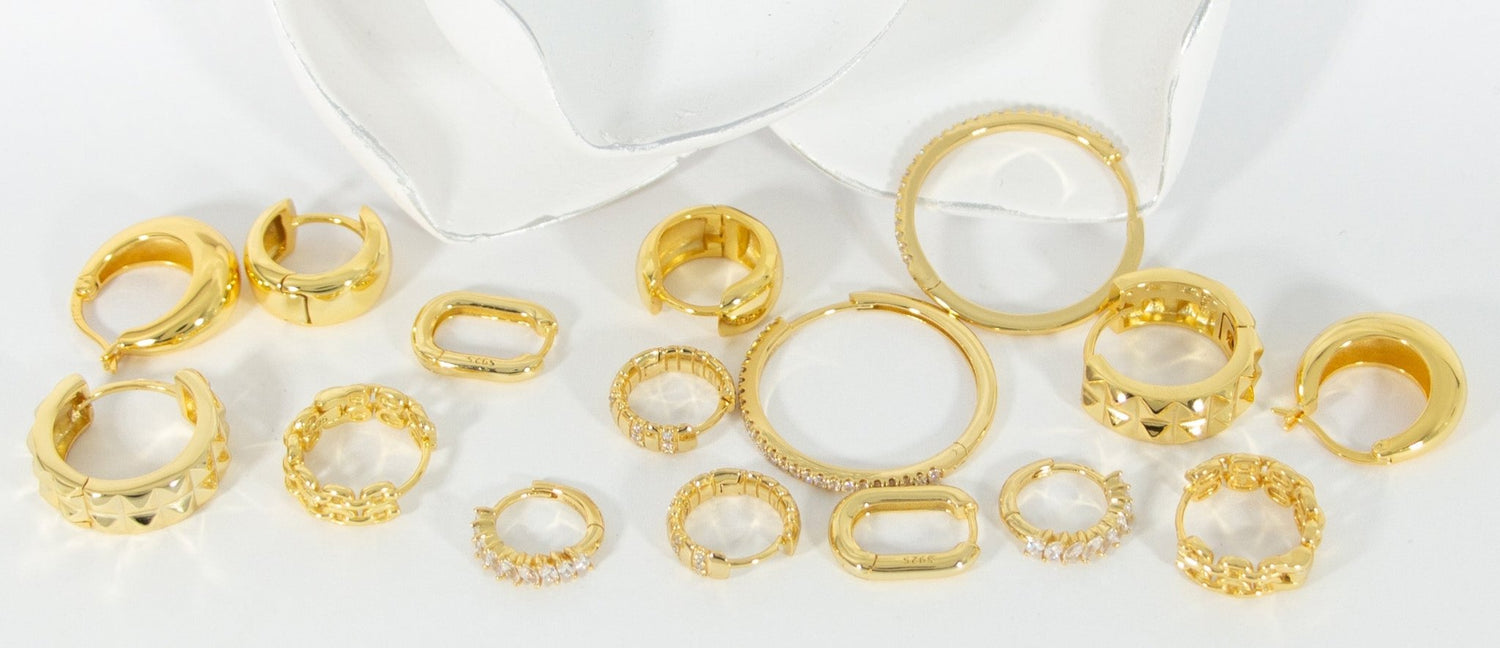 Gold Huggies and Hoop Earrings - TPAIGE Jewelry